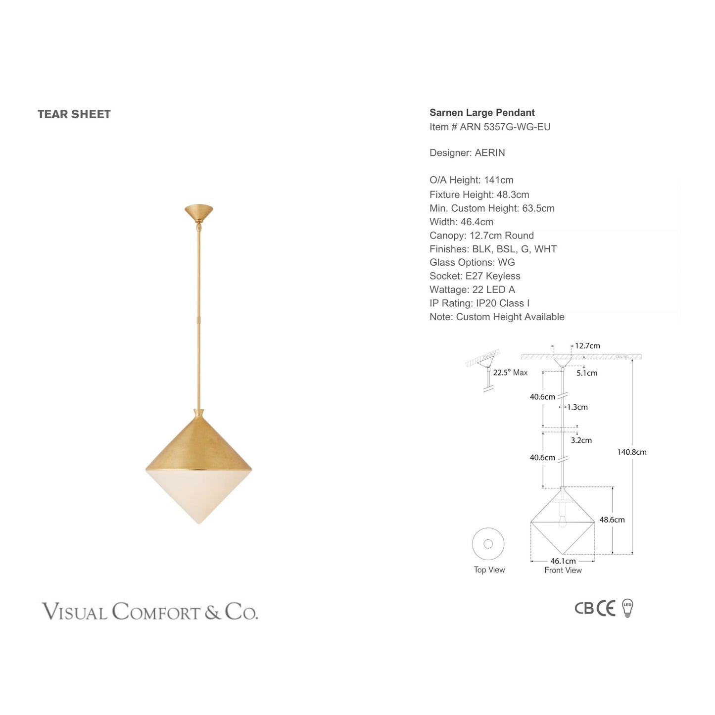 AERIN Sarnen Large Pendant Light - Gild Pendant Light Bloomingdales Lighting