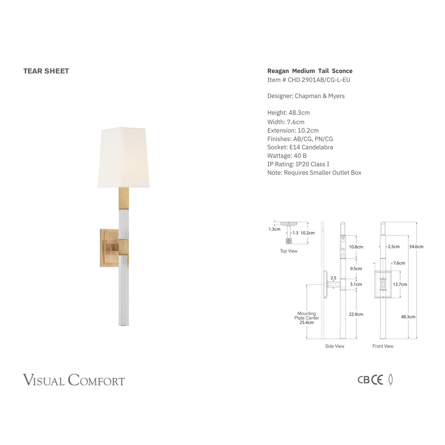 Chapman & Myers Reagan Medium Tail Wall Sconce Wall Light Bloomingdales Lighting