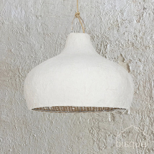 Aquarius Clay Fish Trap Pendant Light Pendant Light Bisque Interiors