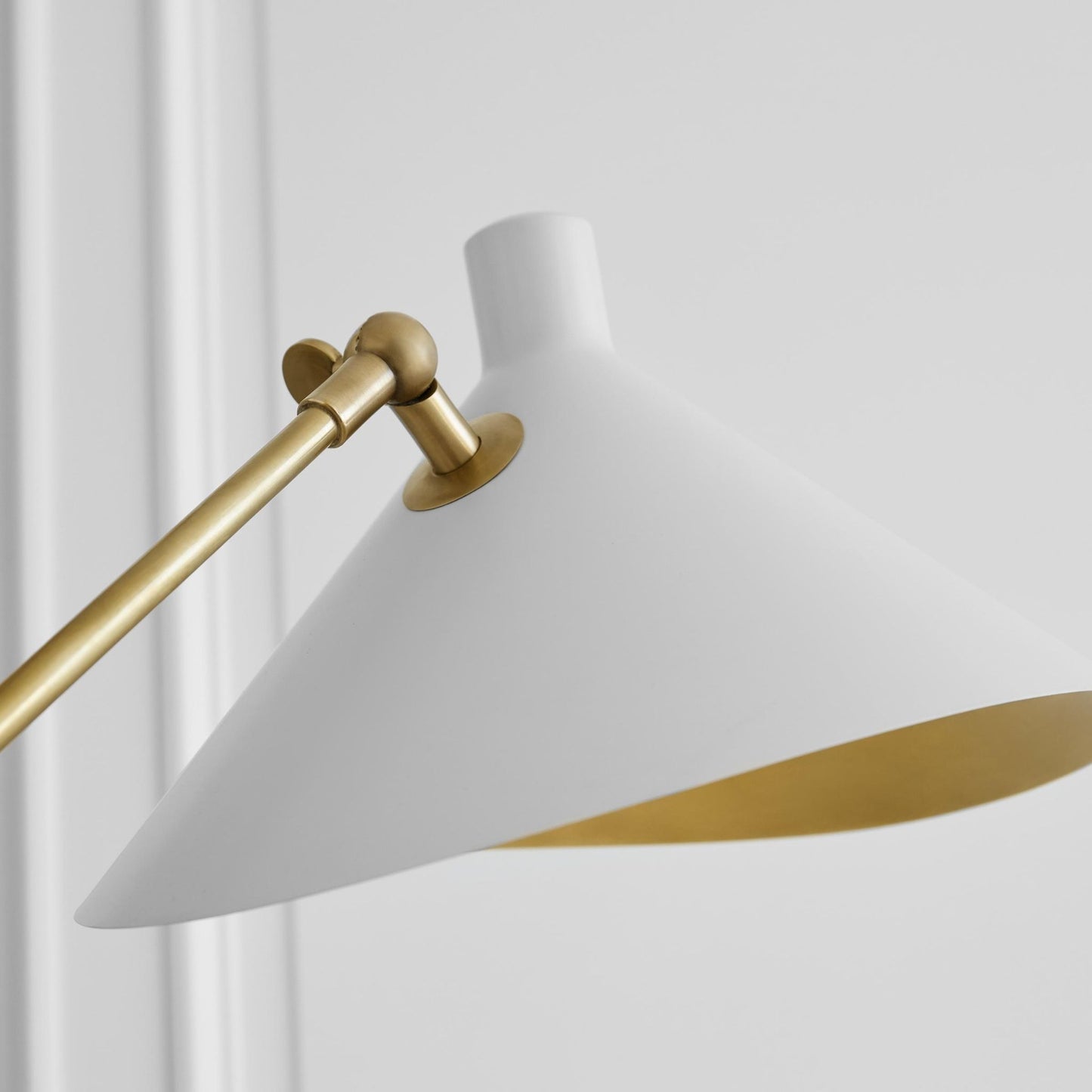 AERIN Mayotte Large Offset Floor Lamp - Brass & White Floor Lamp Bloomingdales Lighting