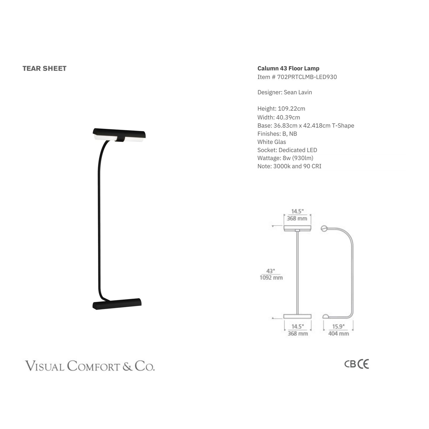 Sean Lavin Calumn 43" Floor Lamp Floor Lamp Bloomingdales Lighting
