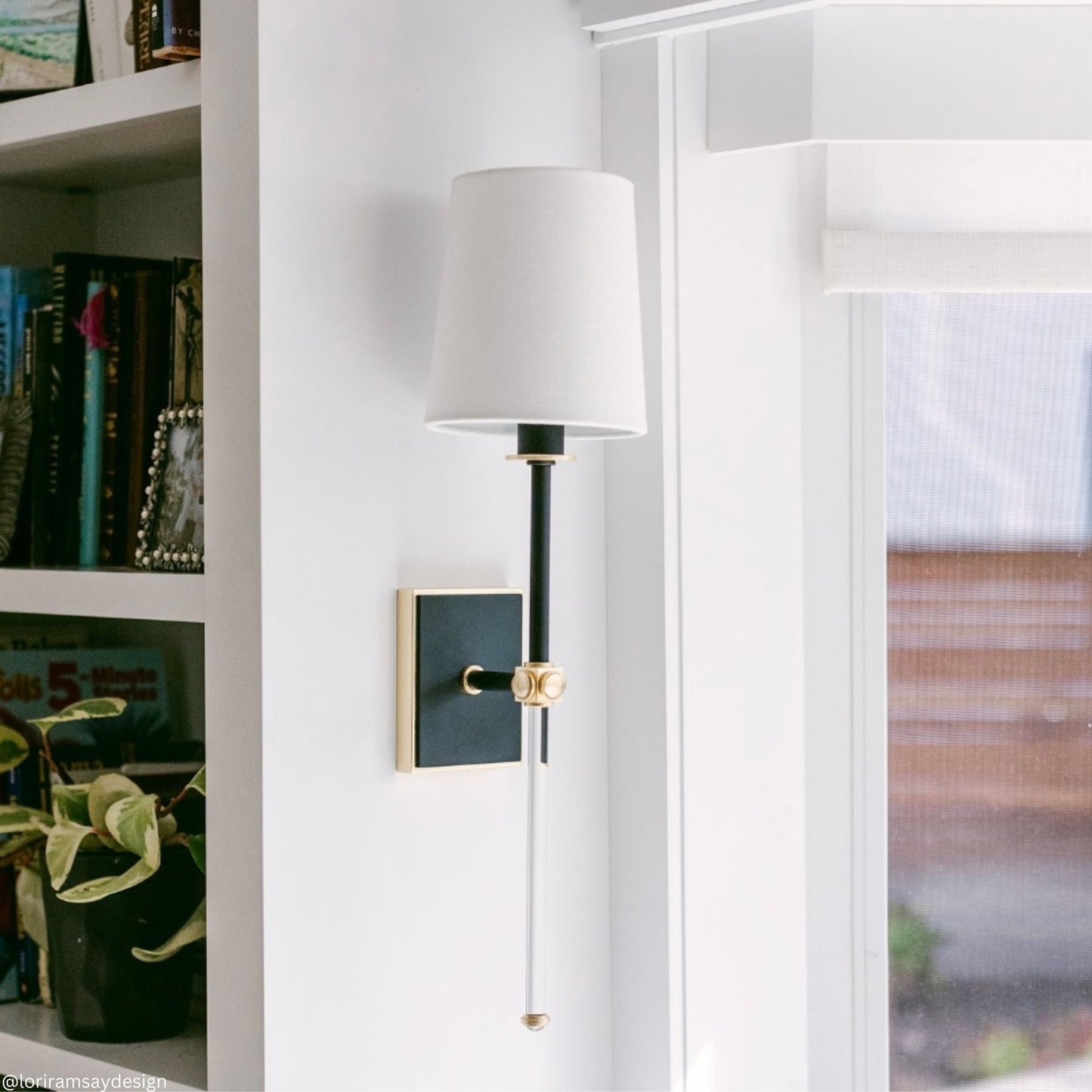 Julie Neill Lucia Crystal Medium Tail Wall Sconce - Matte Black Wall Light Bloomingdales Lighting