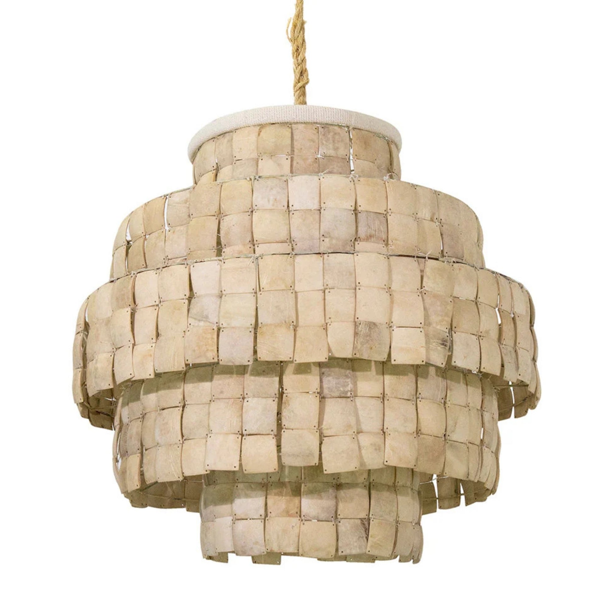 Ashika Natural Coconut Shell Chandelier Pendant Light Bisque Interiors