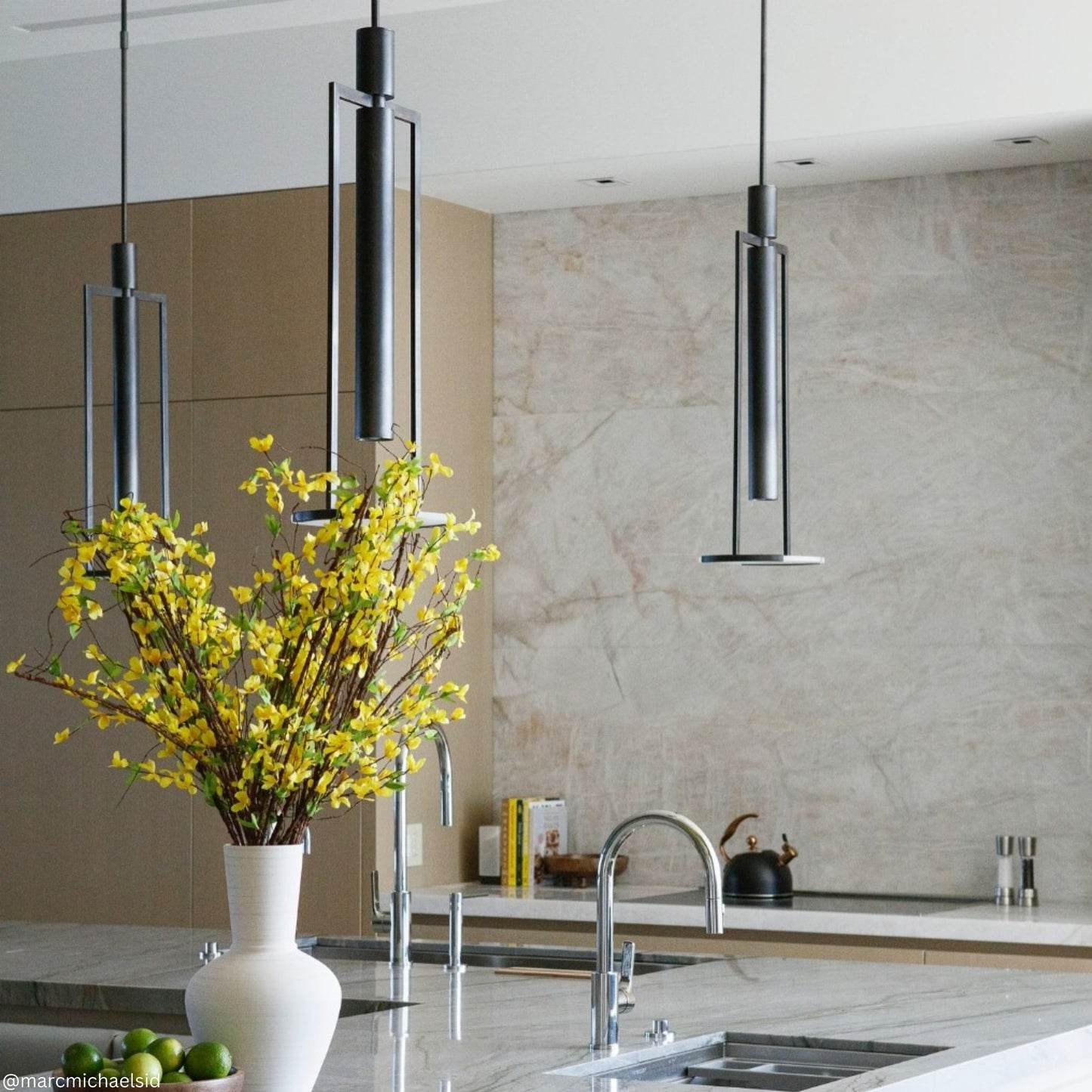 Kelly Wearstler Melange Medium Floating Alabaster Disc Pendant Light - Bronze Pendant Light Bloomingdales Lighting