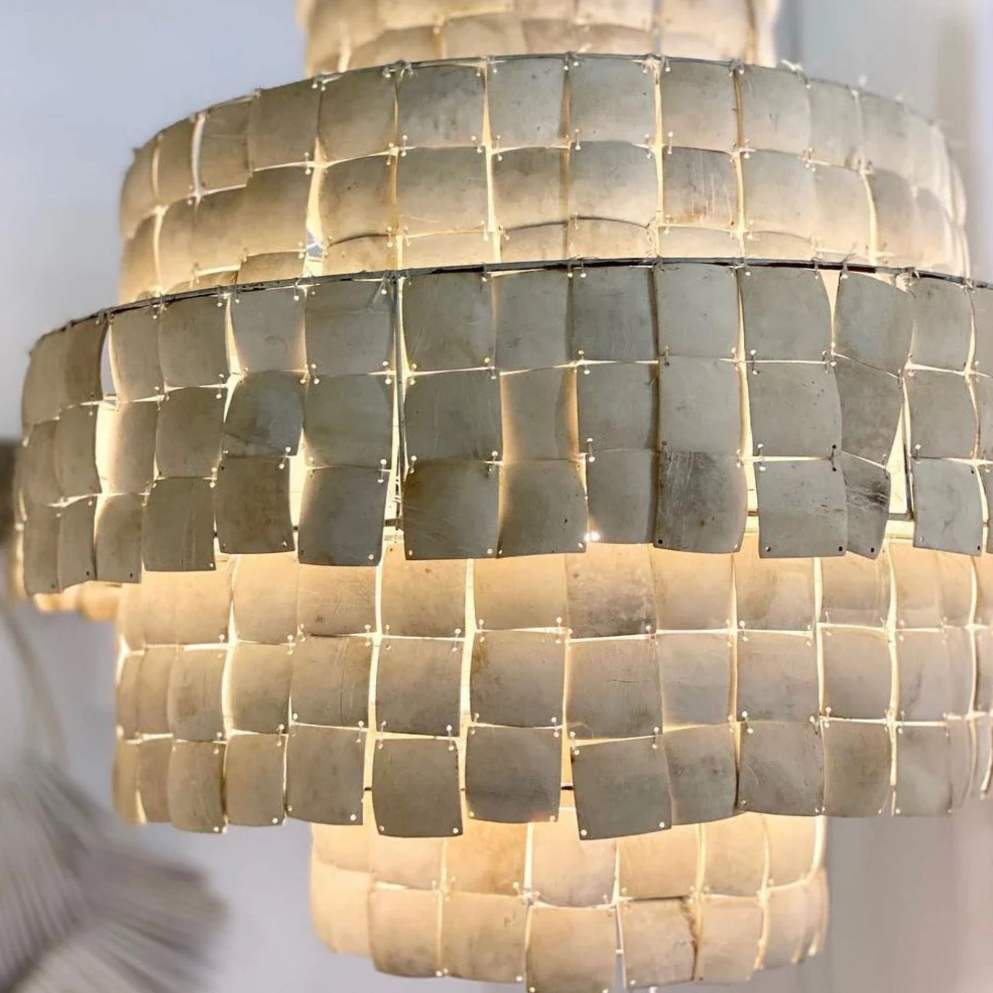 Ashika Natural Coconut Shell Chandelier Pendant Light Bisque Interiors