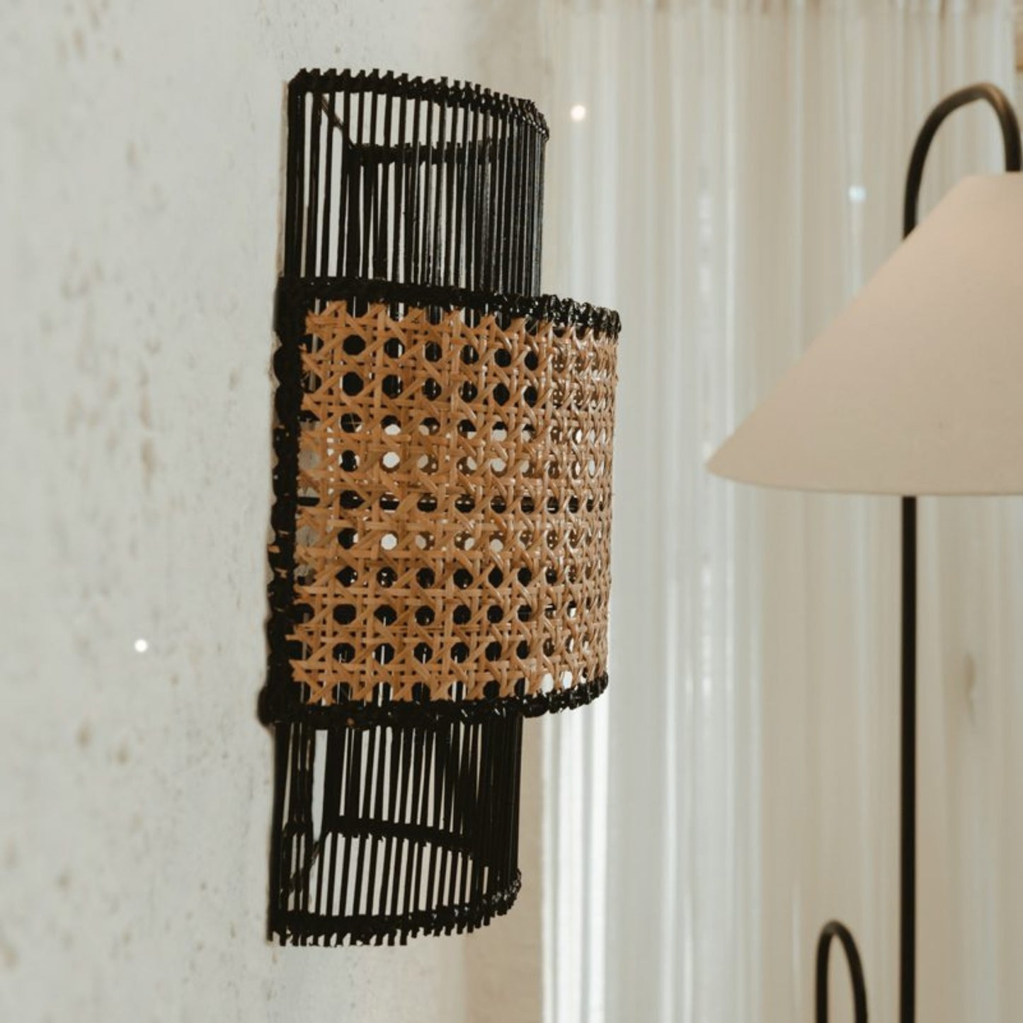 Shanghai Natural Rattan Wall Sconce Wall Light Gypset Cargo