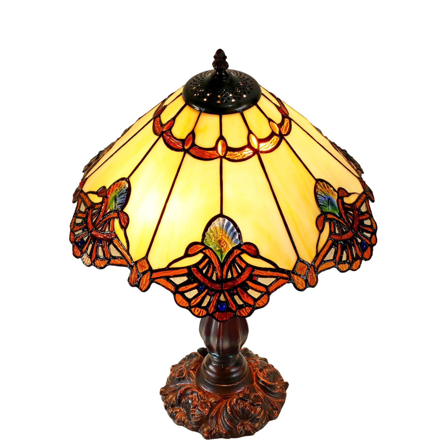Benita Beige Stained Glass Table Lamp Table Lamp G&G Bros