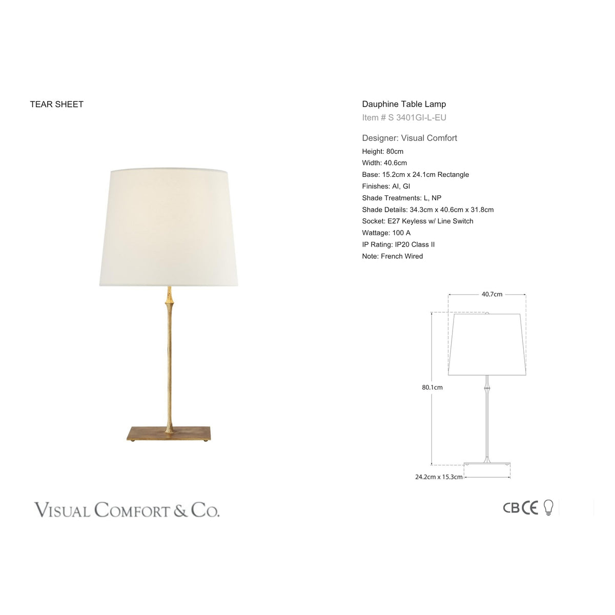Studio VC Dauphine Linen Table Lamp