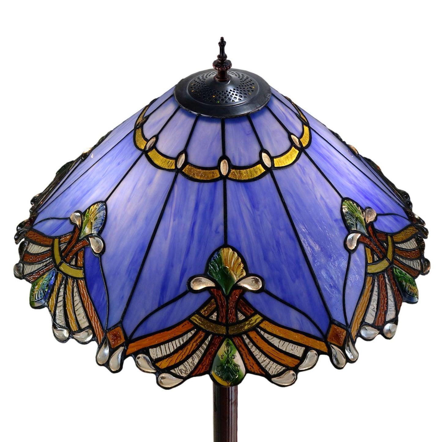 Benita Periwinkle Stained Glass Floor Lamp Floor Lamp G&G Bros