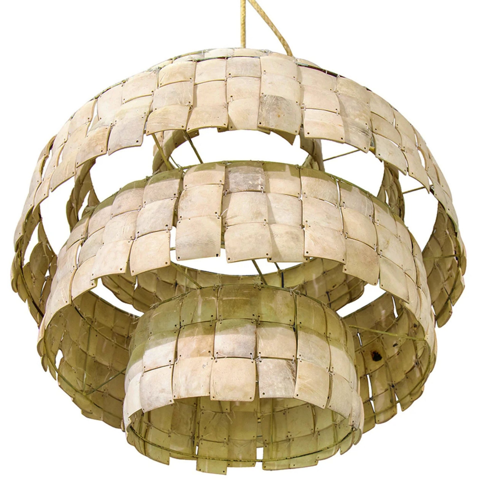 Ashika Natural Coconut Shell Chandelier Pendant Light Bisque Interiors