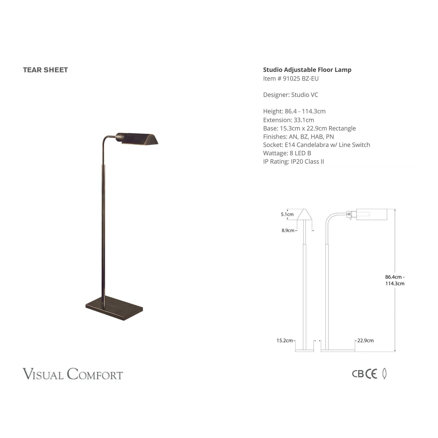 Studio VC Studio Adjustable Floor Lamp - Bronze Floor Lamp Bloomingdales Lighting