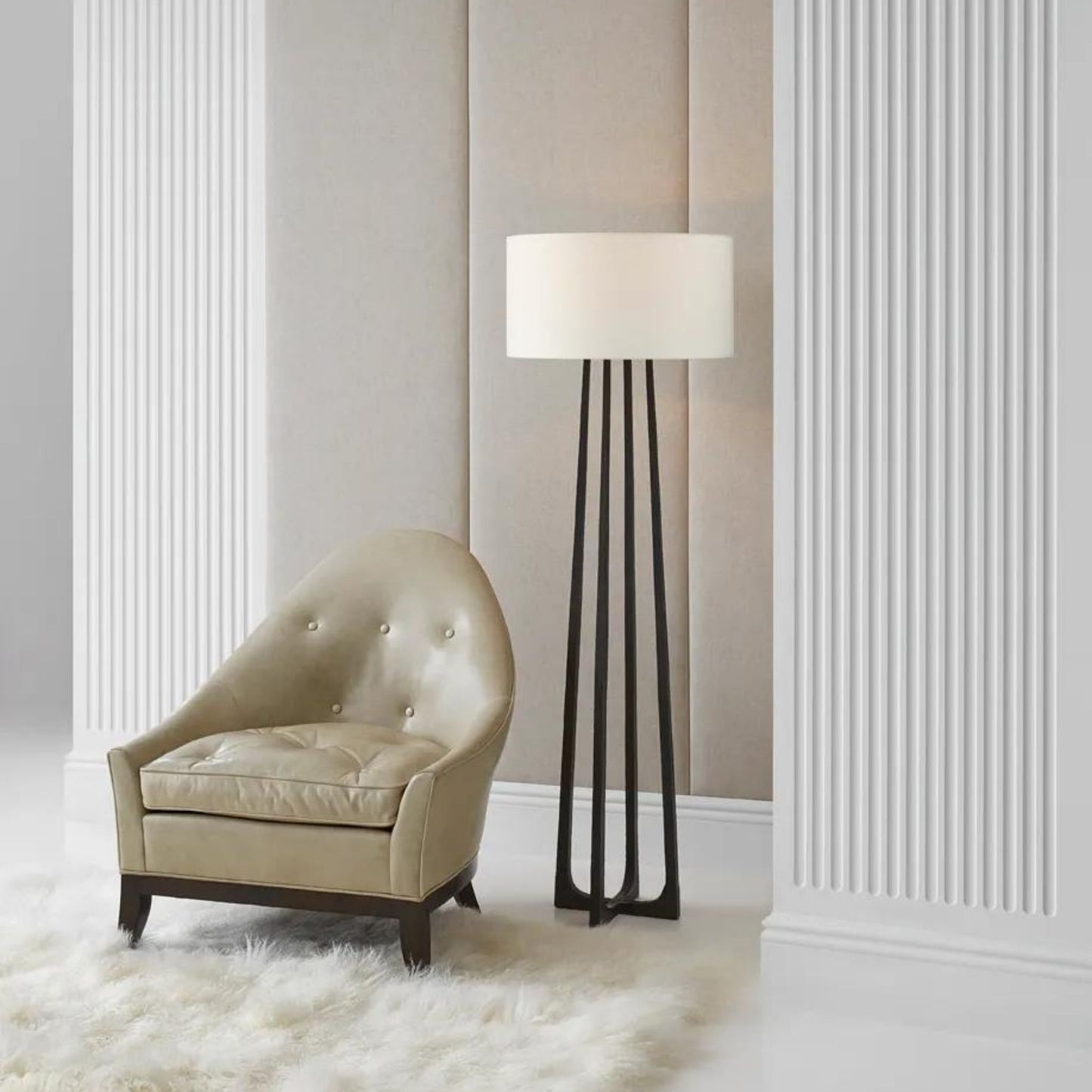 Ian K. Fowler Scala Floor Lamp - Aged Iron Floor Lamp Bloomingdales Lighting
