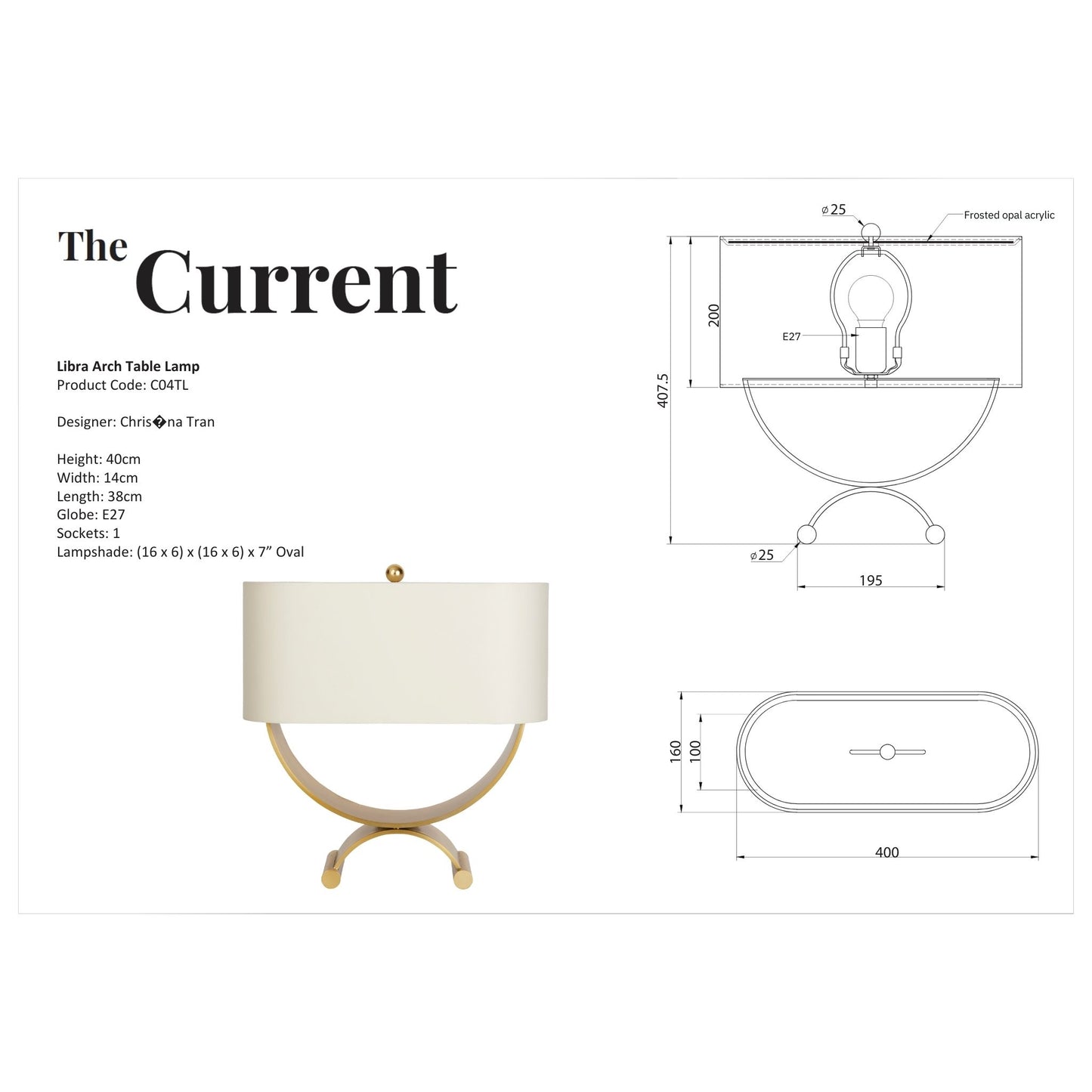 Christina Tran Libra Arch Linen Table Lamp - Brass Table Lamp Bloomingdales Lighting