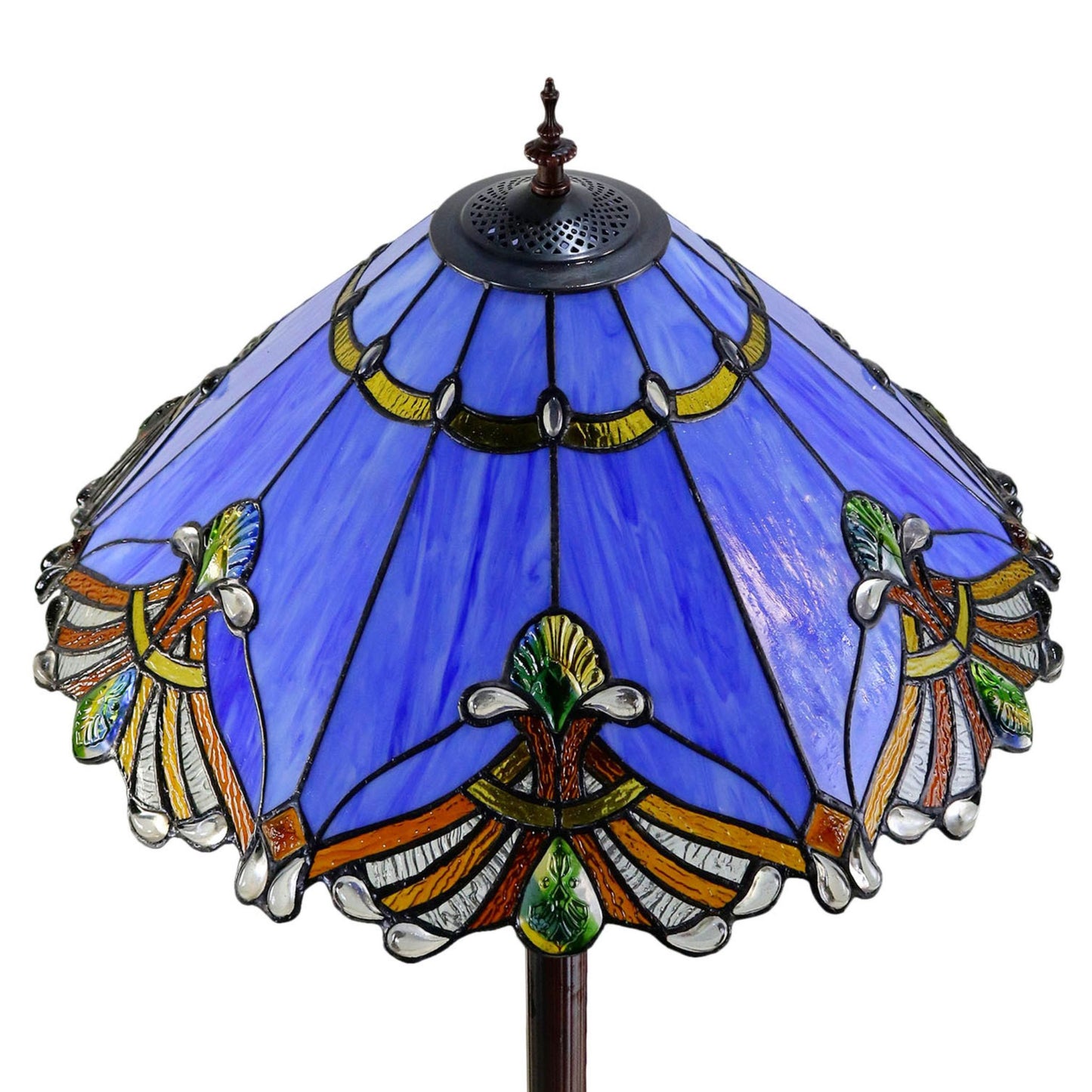 Benita Periwinkle Stained Glass Floor Lamp Floor Lamp G&G Bros