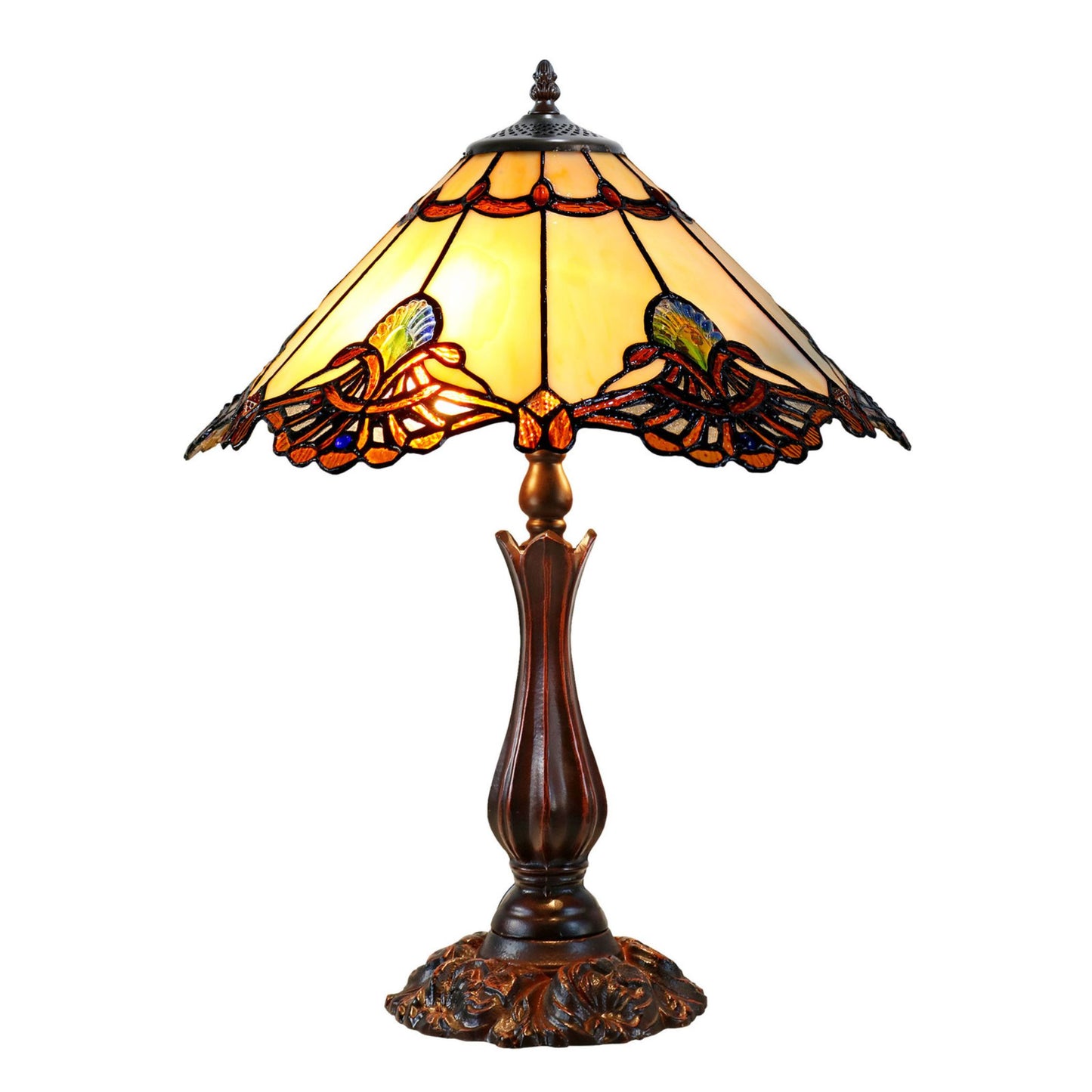 Benita Beige Stained Glass Table Lamp Table Lamp G&G Bros