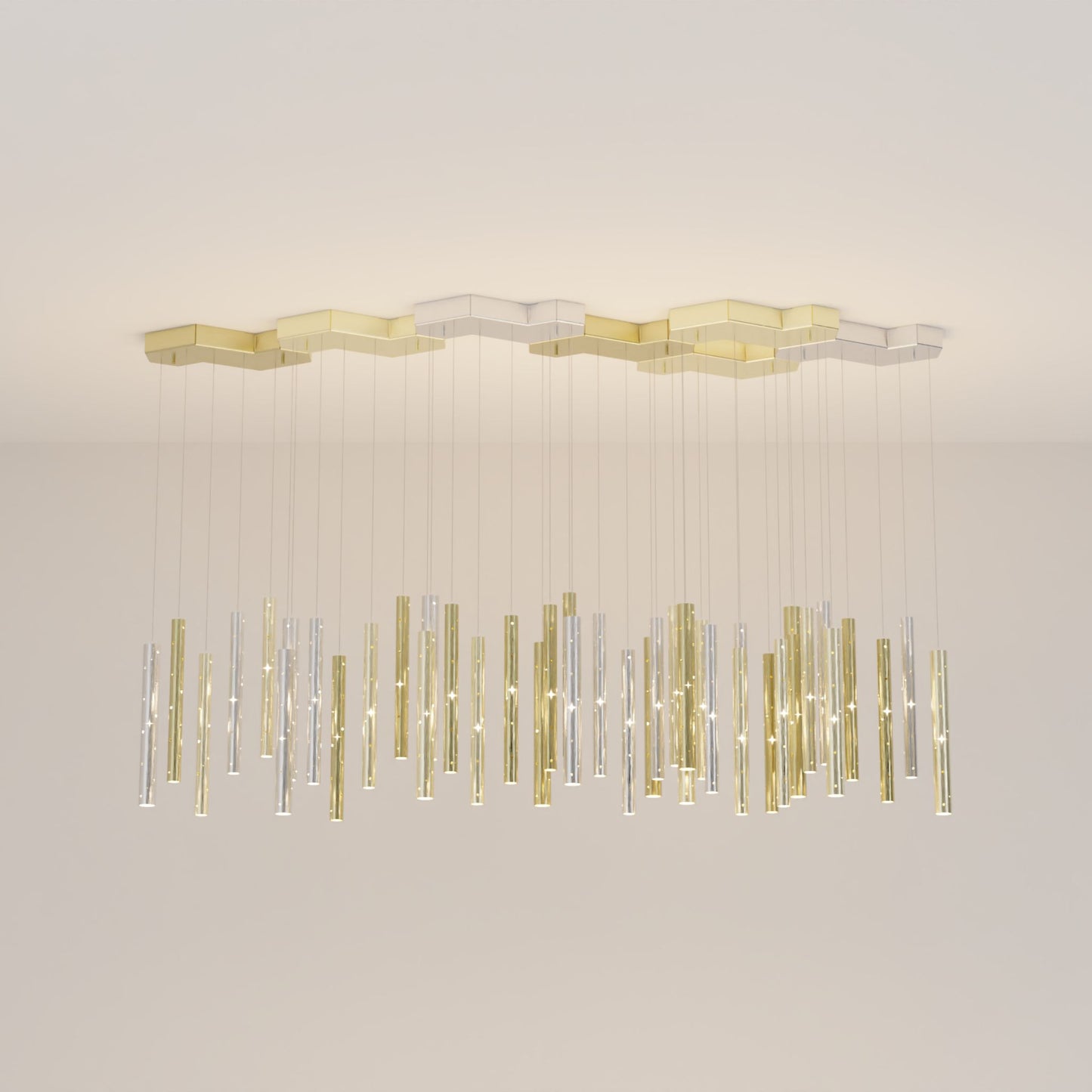 Rain Multi Drop Pendant Light Pendant Light ILANEL Brushed Silver Ten Drop