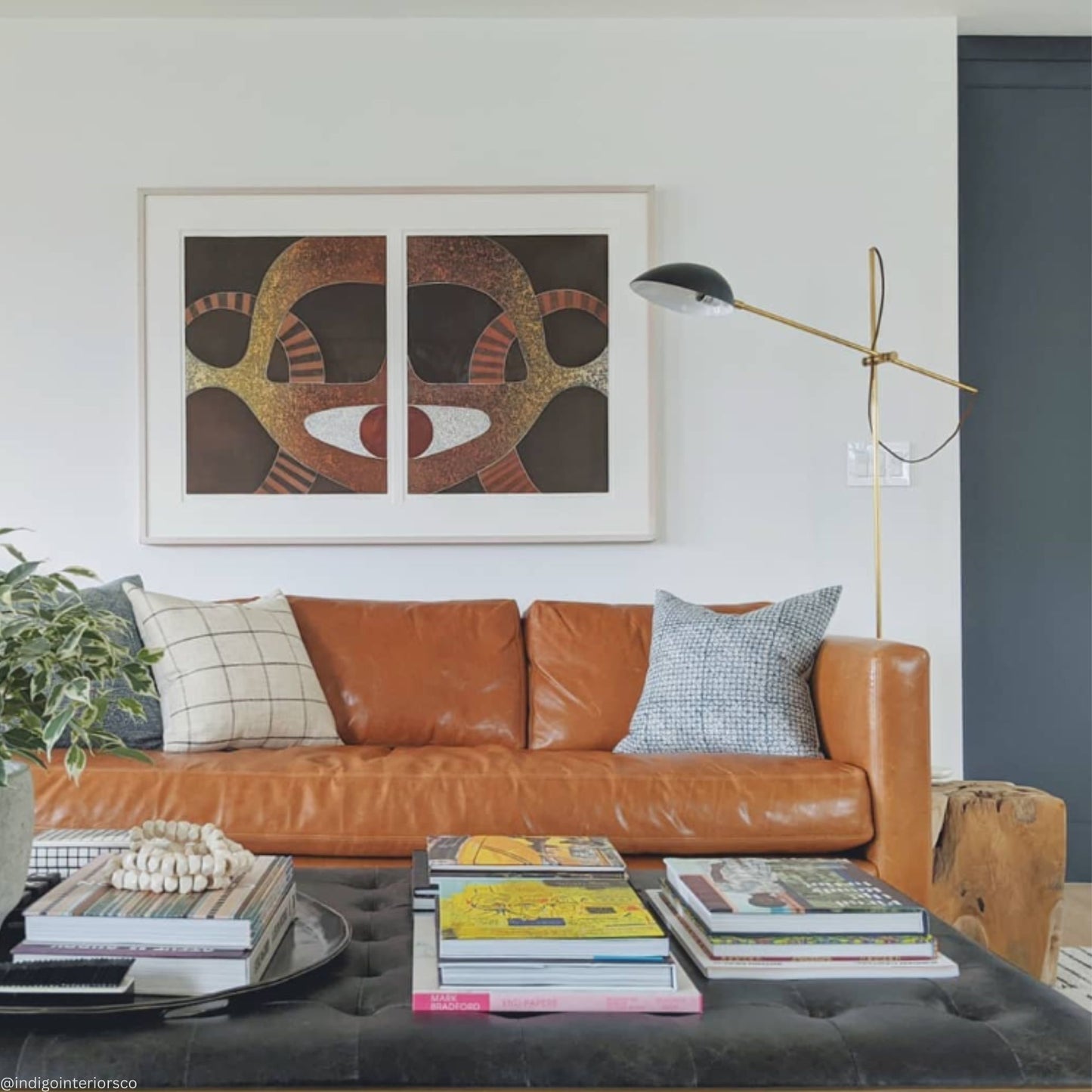 AERIN Graphic Floor Lamp - Brass & Black Floor Lamp Bloomingdales Lighting