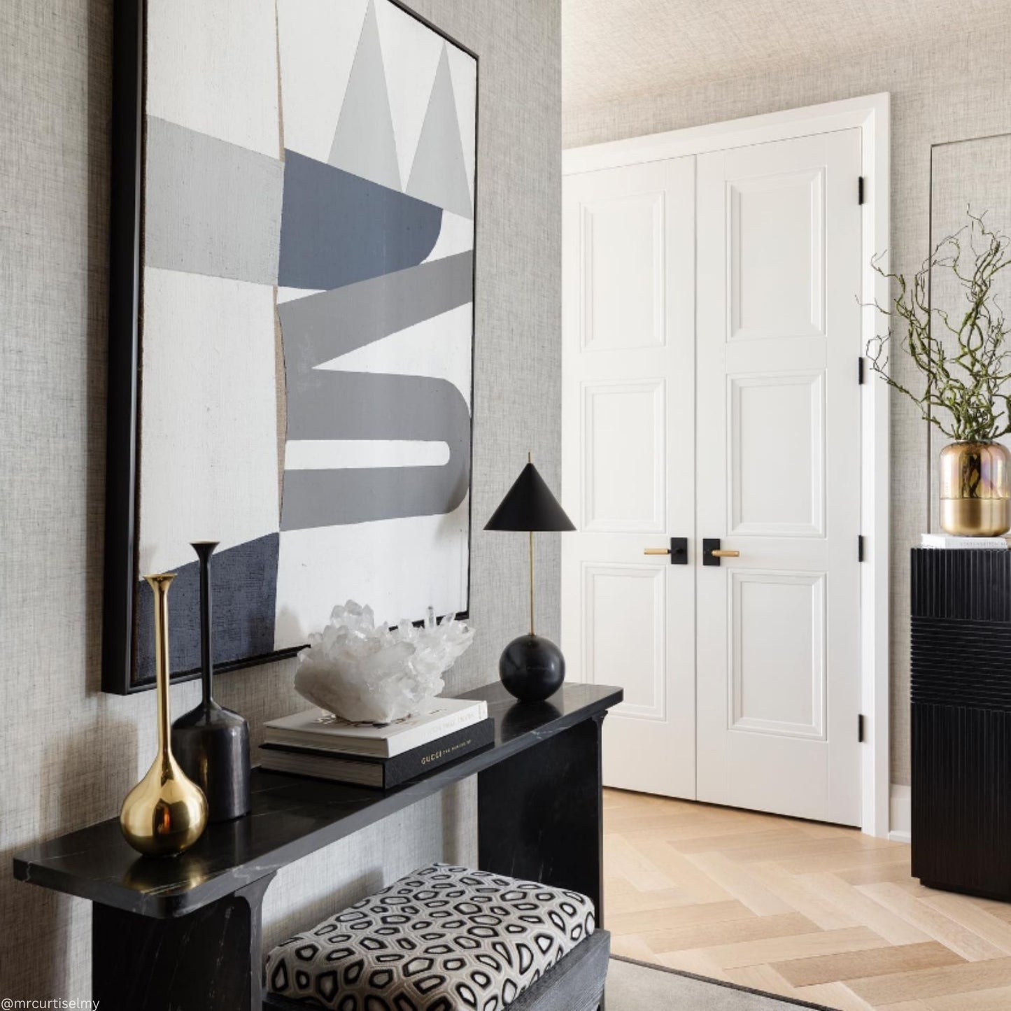 Kelly Wearstler Cleo Orb Metal Table Lamp - Brass and Black Table Lamp Bloomingdales Lighting