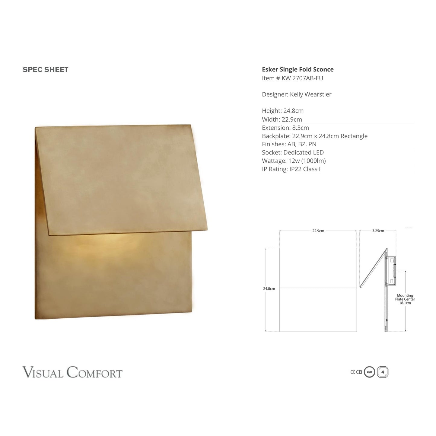 Kelly Wearstler Esker Single Fold Wall Sconce Wall Light Bloomingdales Lighting