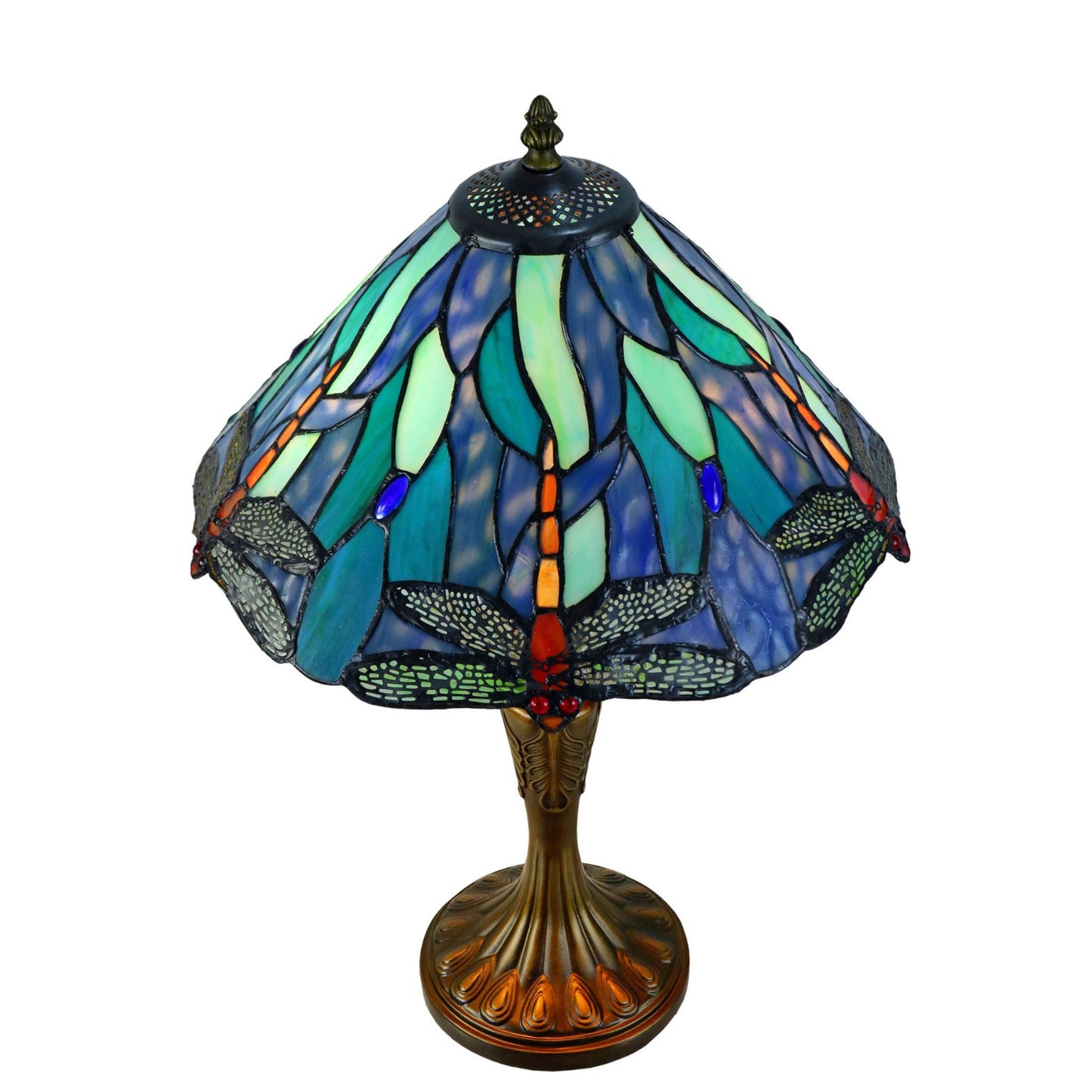 Annika Blue Dragonfly Stained Glass Table Lamp Table Lamp G&G Bros