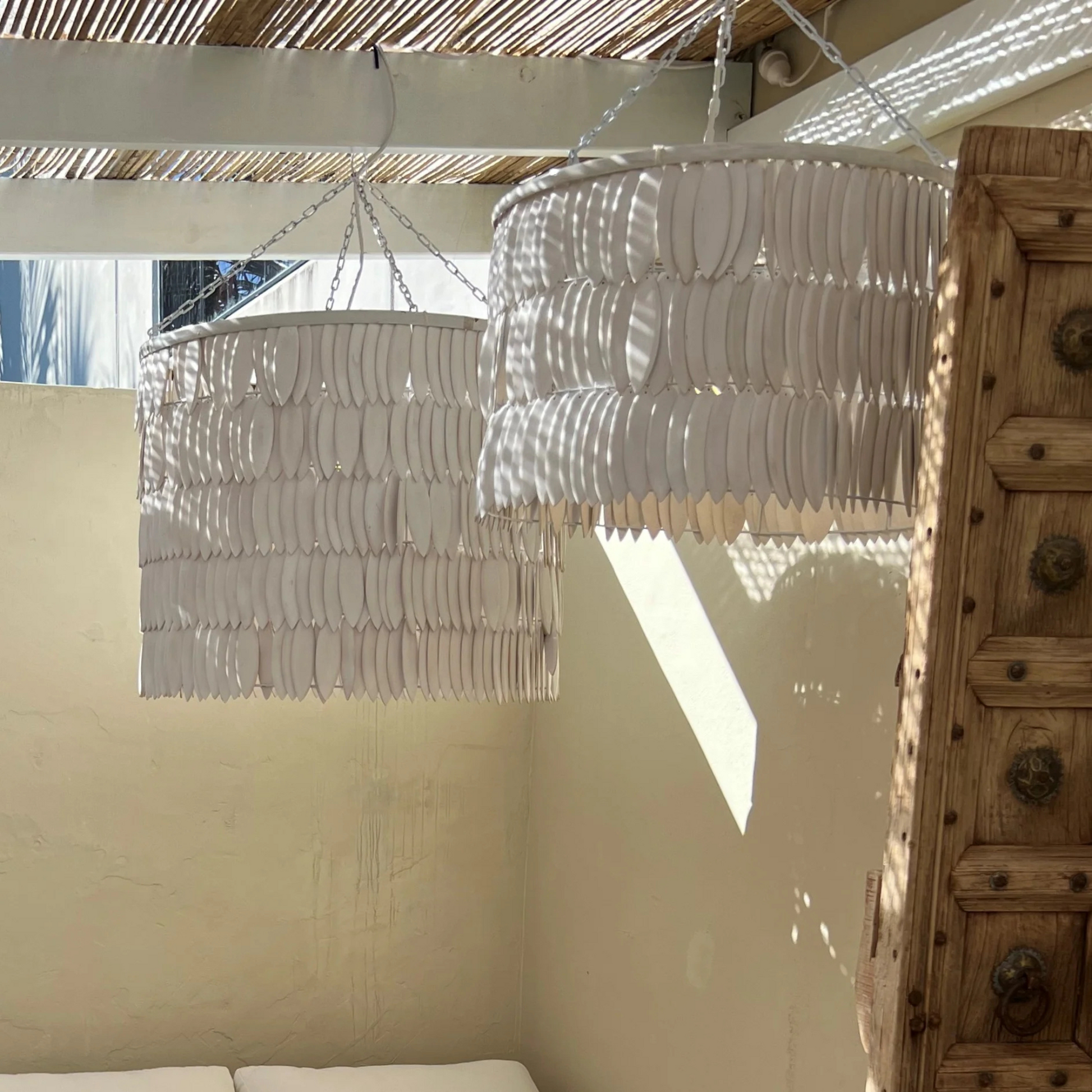 Juma Wooden Cuttlefish Pendant Light Pendant Light Bisque Interiors