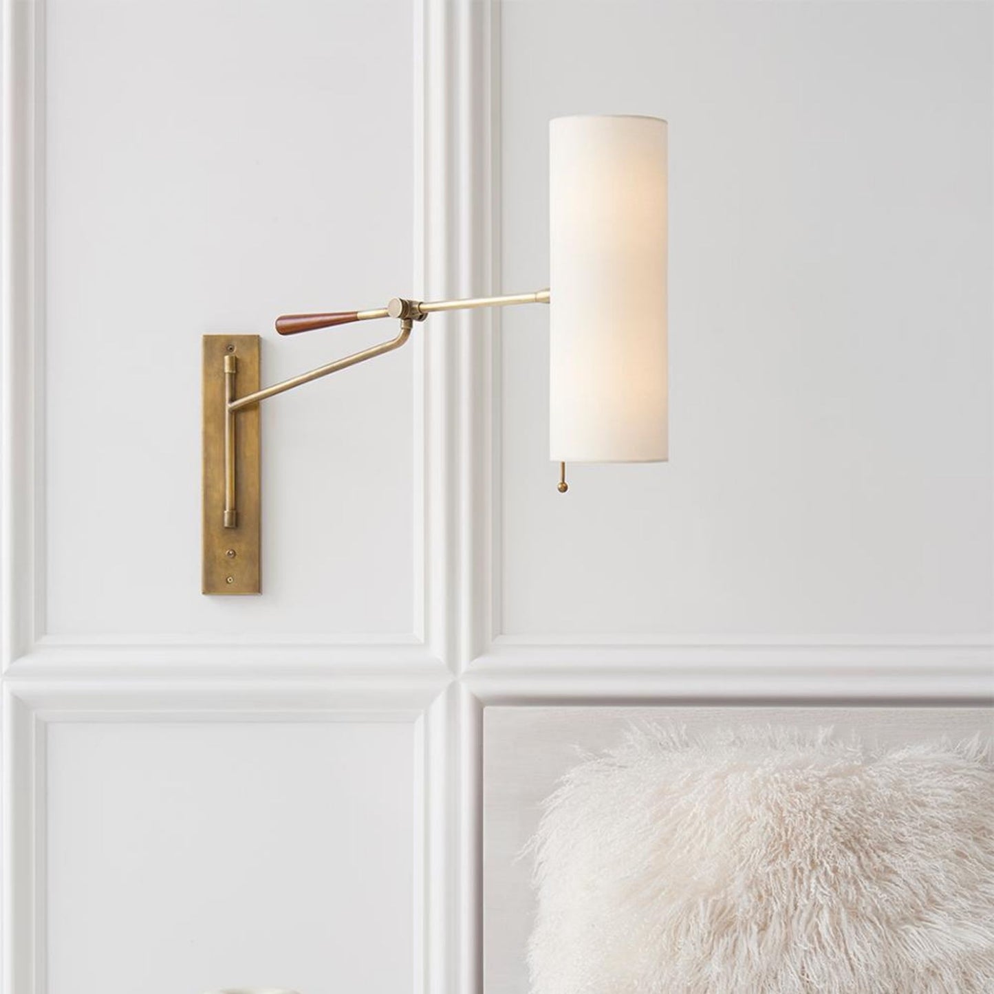 AERIN Frankfort Articulating Linen Wall Sconce - Brass Wall Light Bloomingdales Lighting