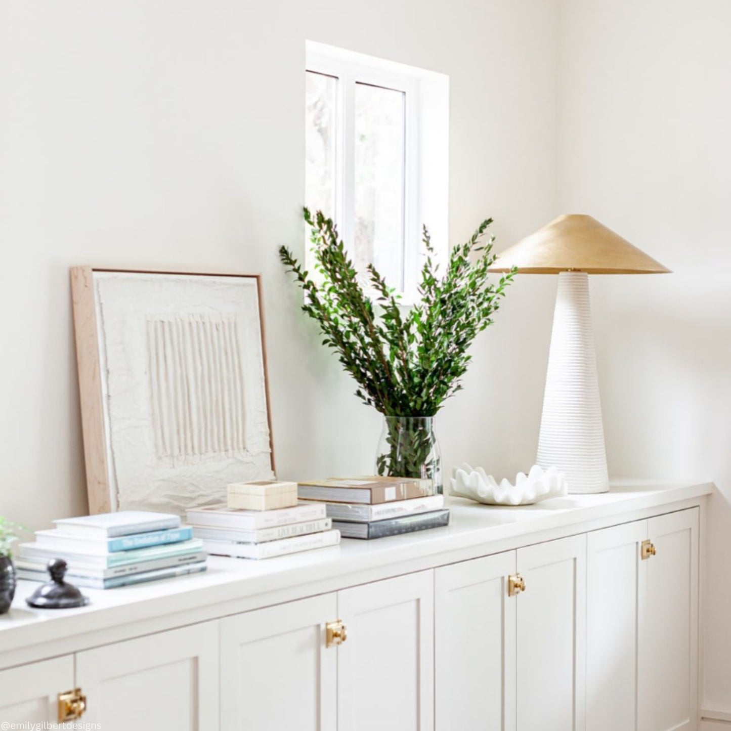 Kelly Wearstler Miramar Sculptural Table Lamp - White and Brass Table Lamp Bloomingdales Lighting