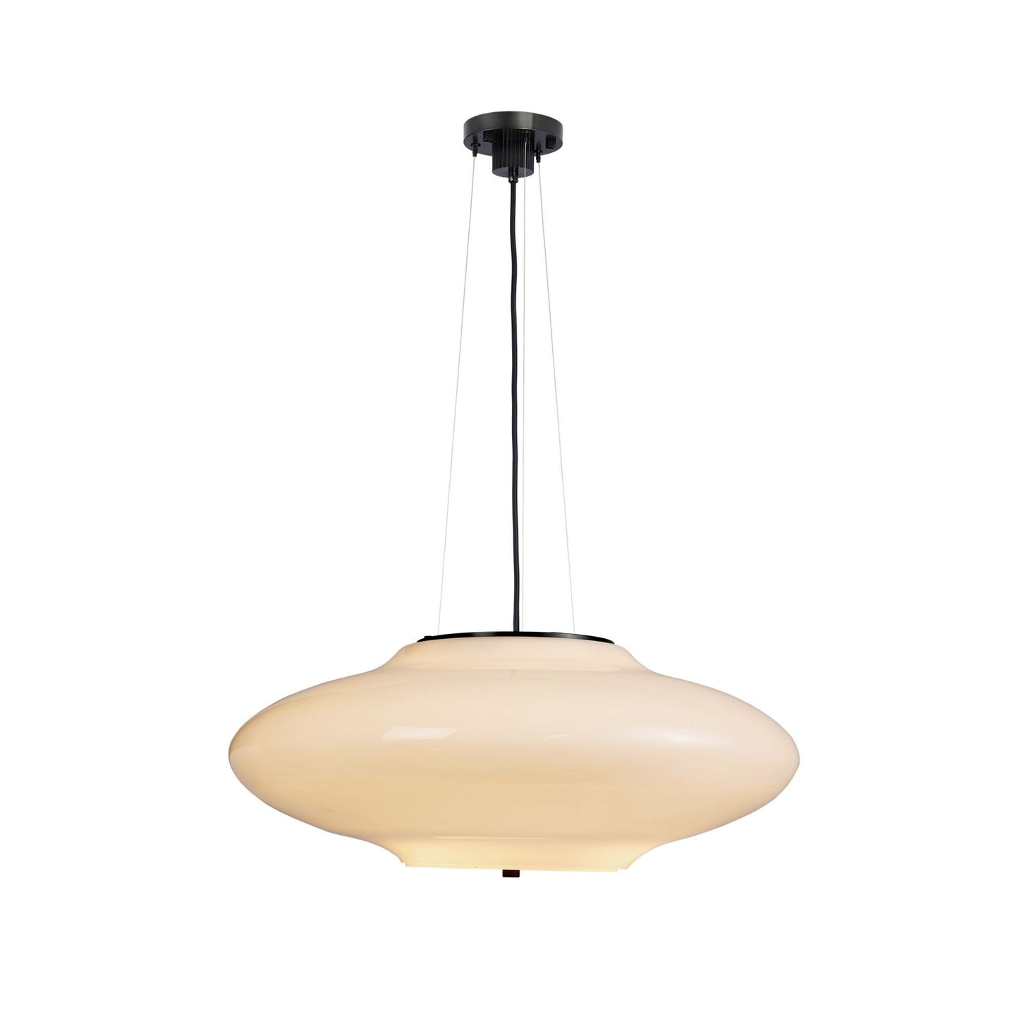 Leah Martin Onda White Glass Pendant Light - Bronze