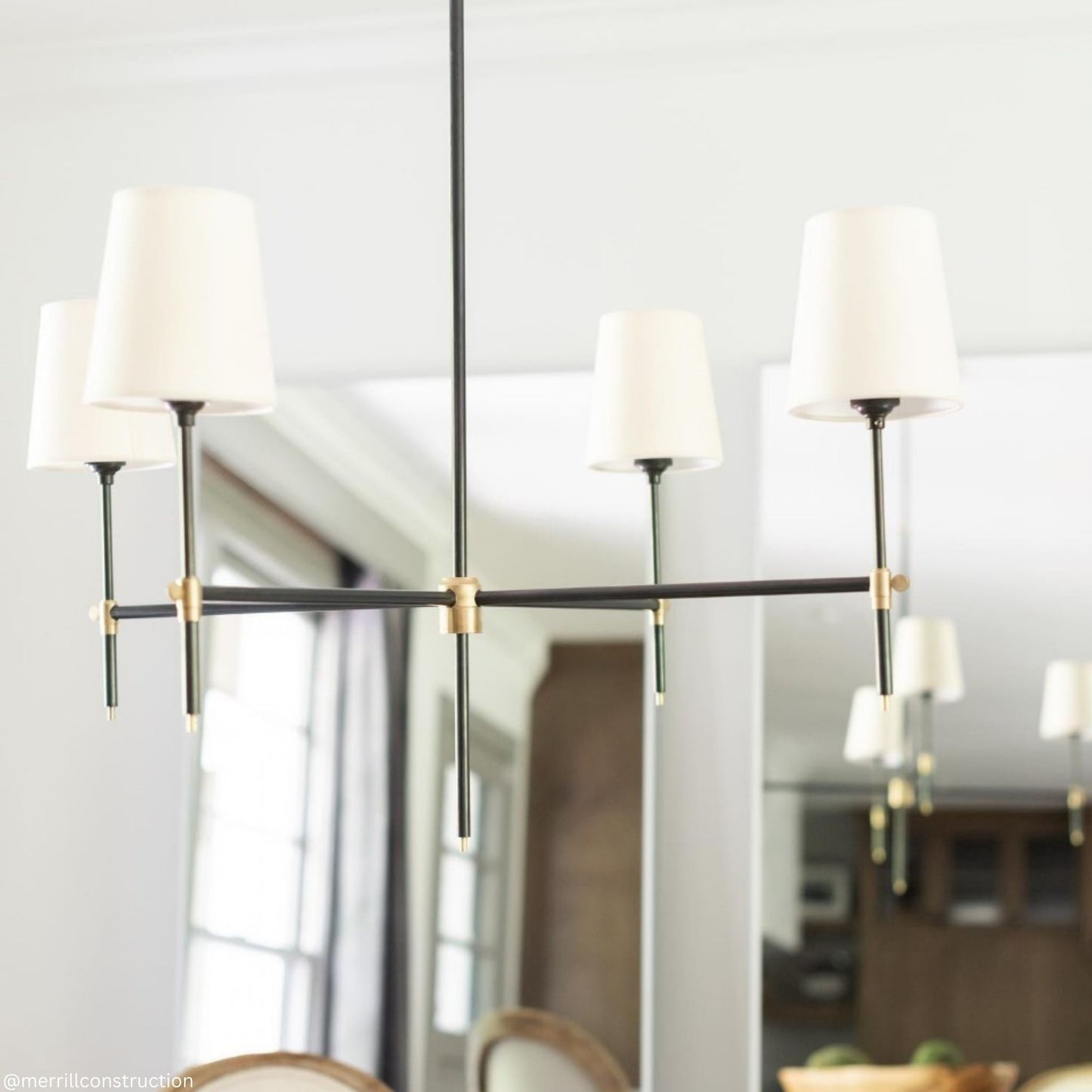 Thomas O'Brien Bryant Large Linen Chandelier - Bronze and Brass Pendant Light Bloomingdales Lighting