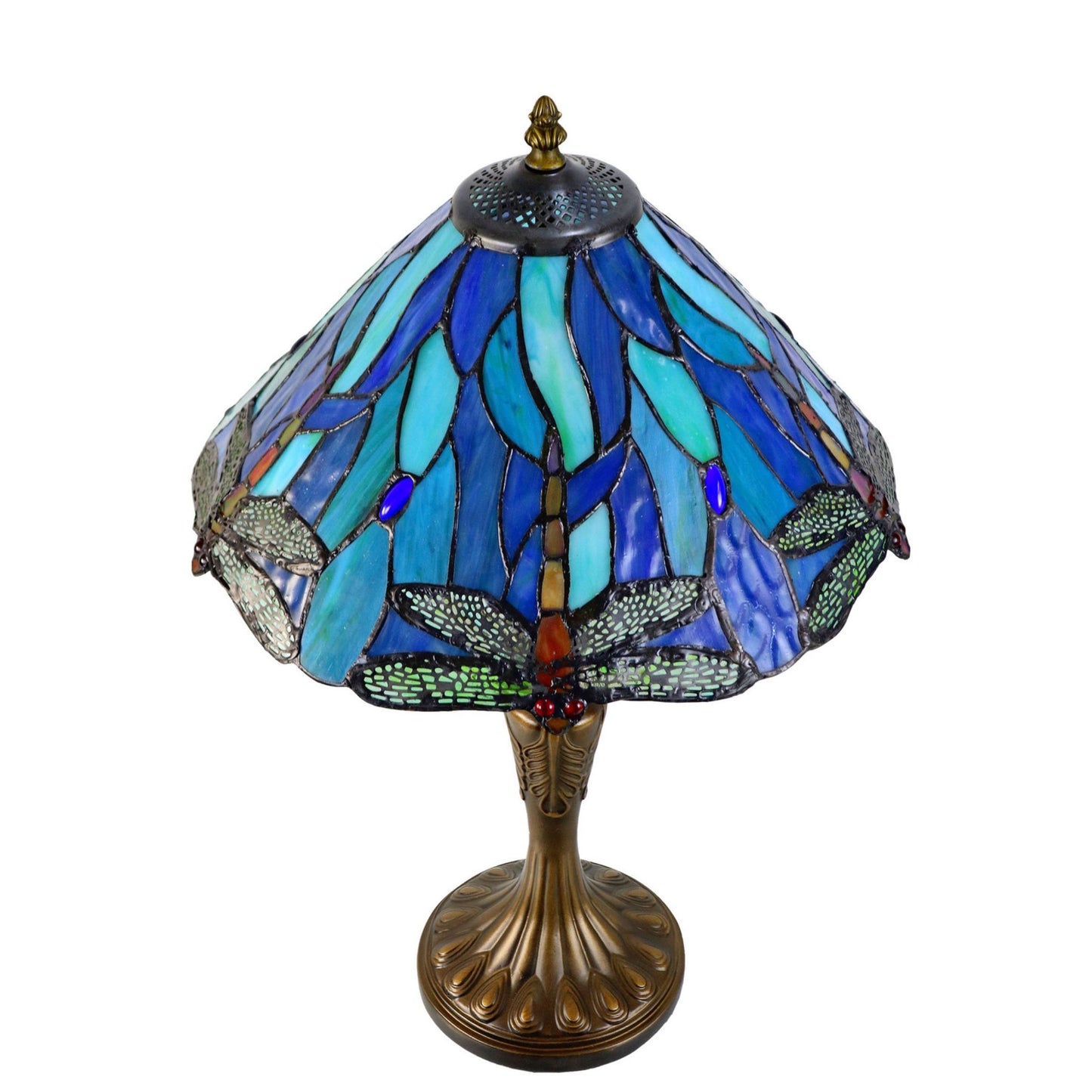 Annika Blue Dragonfly Stained Glass Table Lamp Table Lamp G&G Bros
