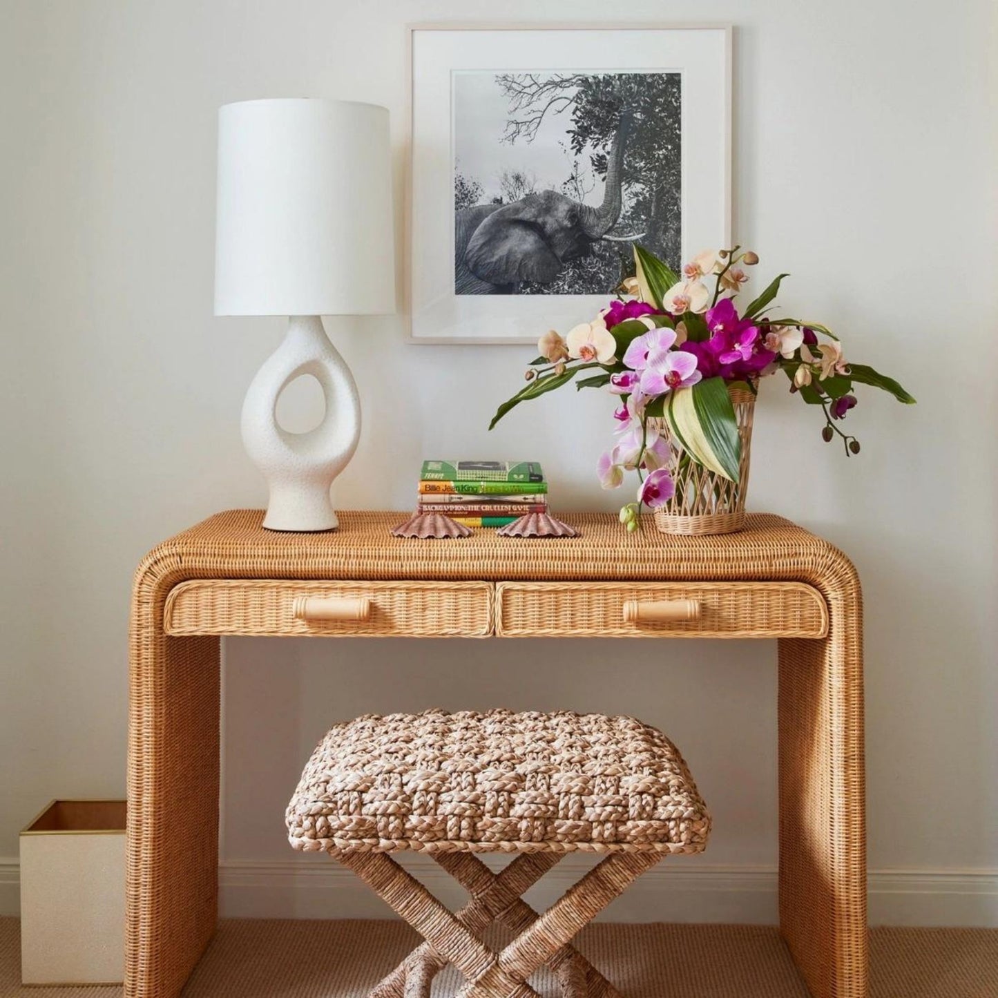 AERIN Capra Medium Raw Organic Table Lamp - White Table Lamp Bloomingdales Lighting