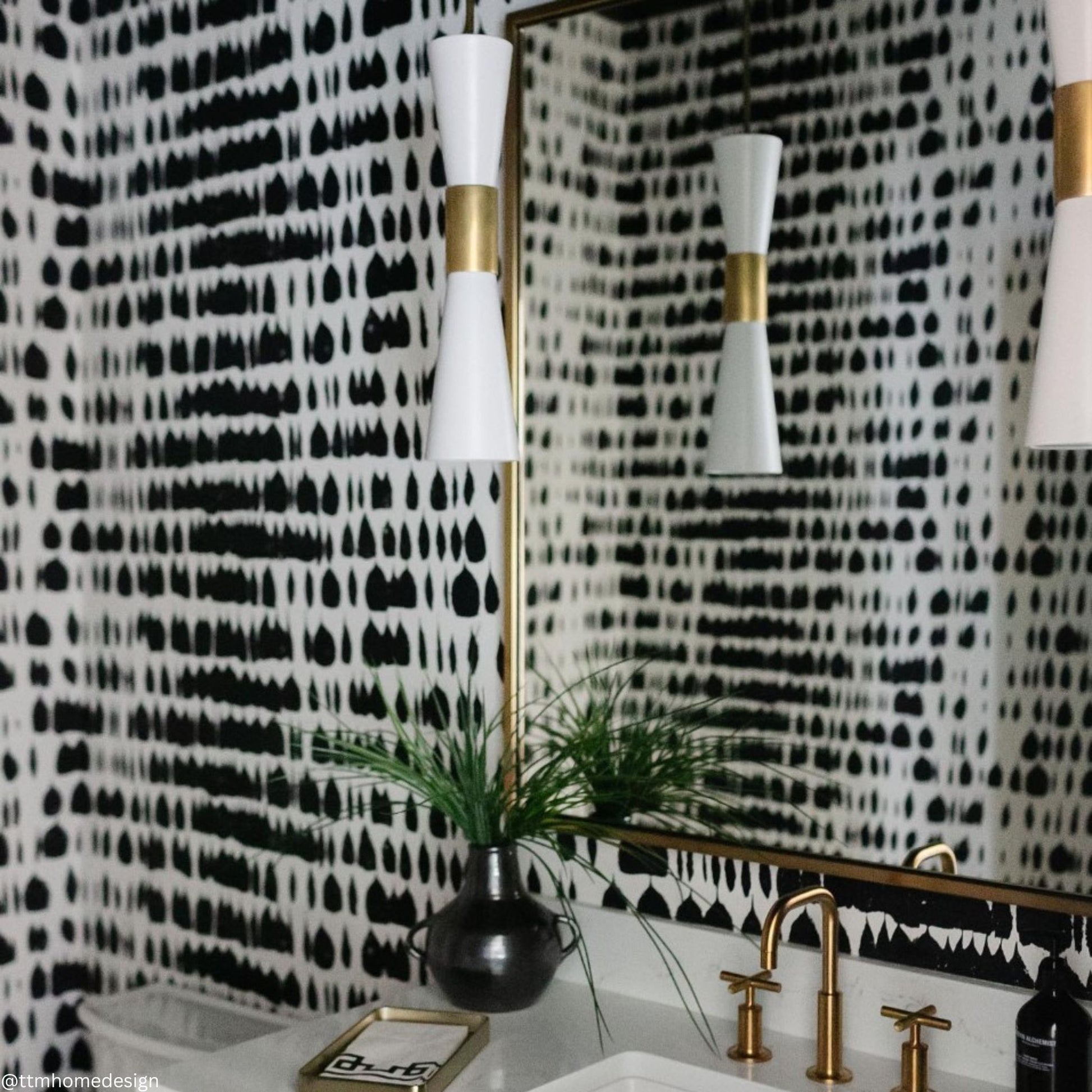 AERIN Clarkson Medium Narrow Pendant Light - White and Brass Pendant Light Bloomingdales Lighting