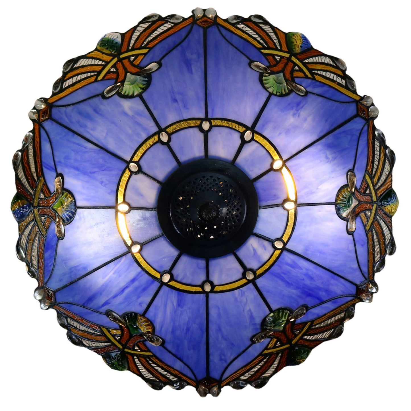 Benita Periwinkle Stained Glass Floor Lamp Floor Lamp G&G Bros