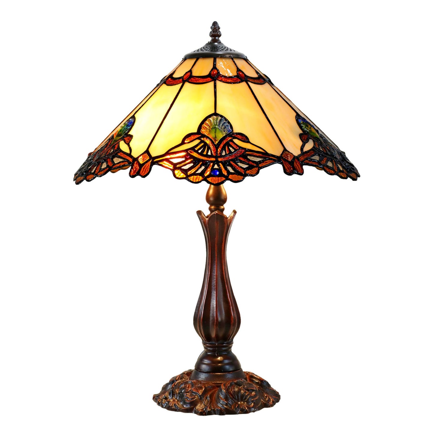 Benita Beige Stained Glass Table Lamp Table Lamp G&G Bros