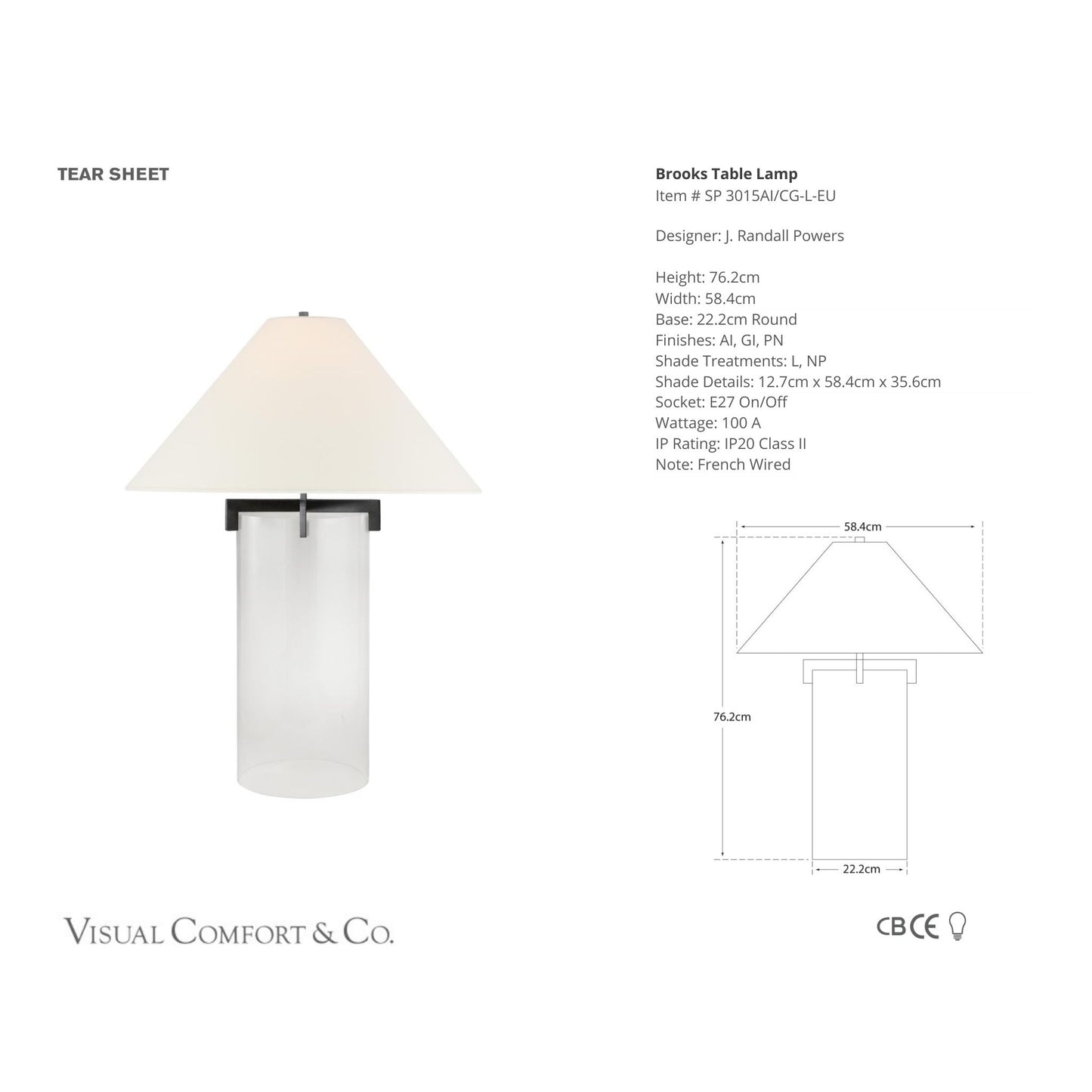 J. Randall Powers Brooks Crystal Table Lamp - Aged Iron Table Lamp Bloomingdales Lighting