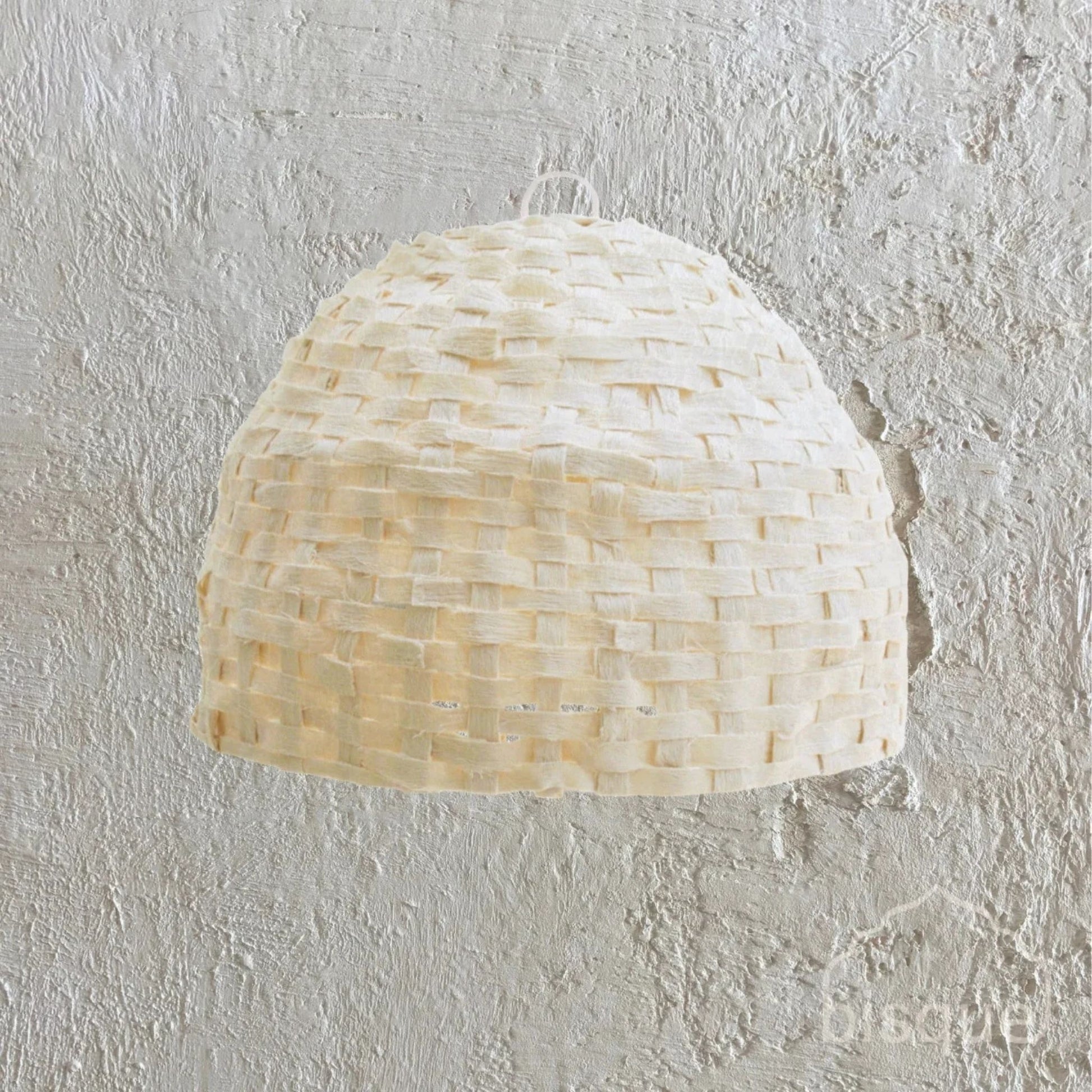 Chaitali Cotton Strip Dome Pendant Light Pendant Light Bisque Interiors