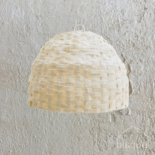 Chaitali Cotton Strip Dome Pendant Light Pendant Light Bisque Interiors