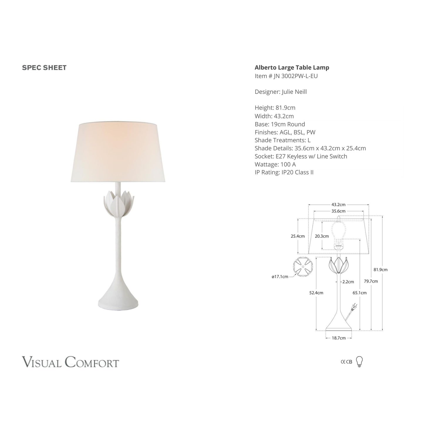Julie Neill Alberto Large Plaster White Leaf Table Lamp Table Lamp Bloomingdales Lighting