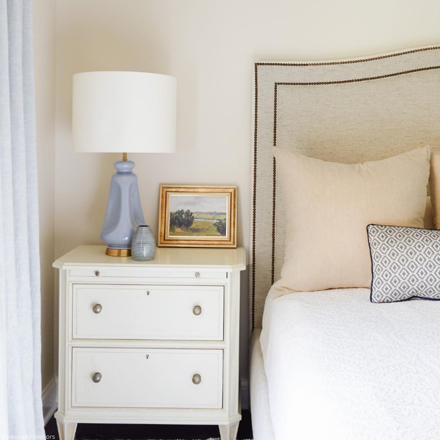 AERIN Kapila Glazed Ceramic Table Lamp - Polar Blue Table Lamp Bloomingdales Lighting