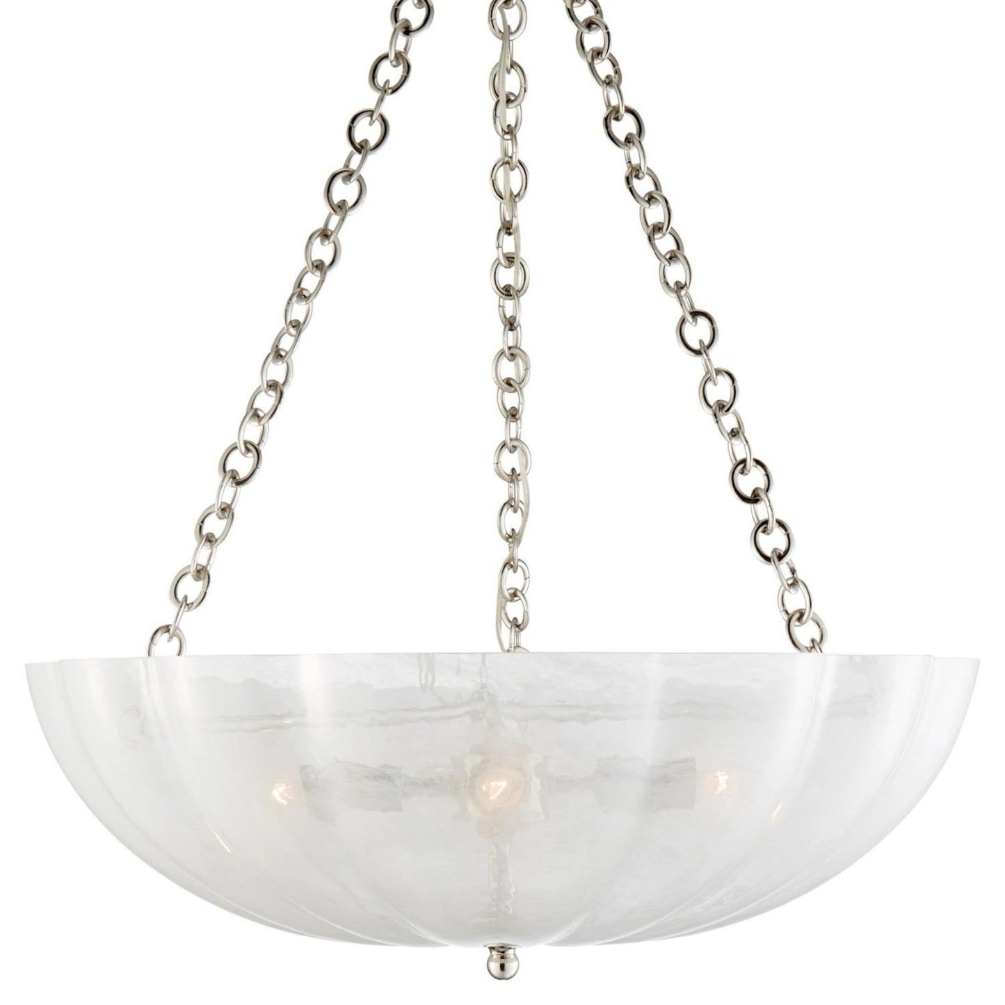 AERIN Rosehill Large White Glass Chandelier - Polished Nickel Pendant Light Bloomingdales Lighting
