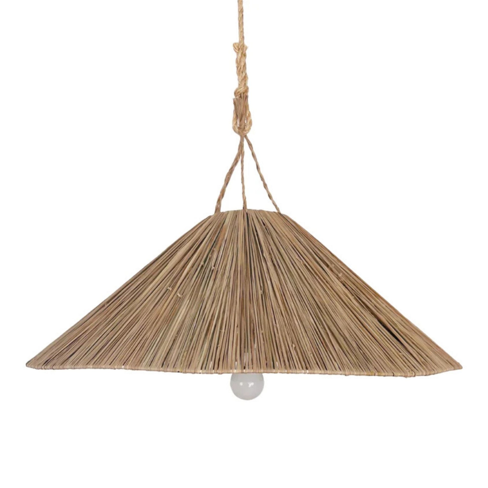 Eftia Raffia Cone Pendant Light Pendant Light Bisque Interiors