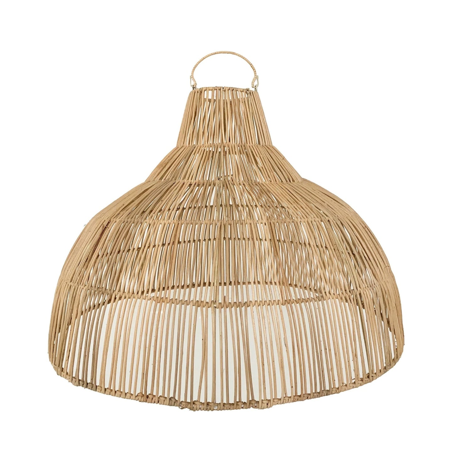 Josefa Weave Rattan Dome Pendant Light Pendant Light Bisque Interiors