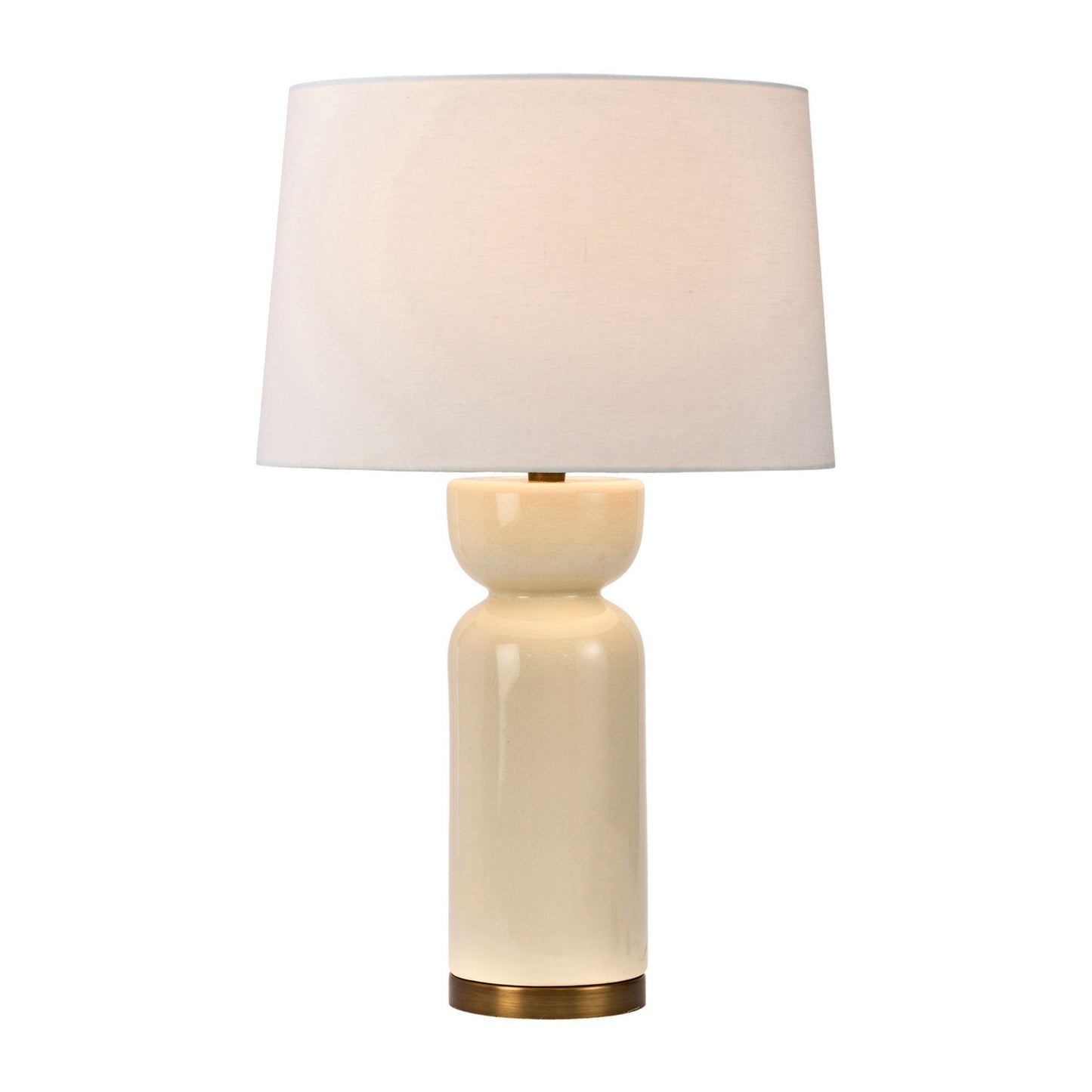 Terri Shannon Craie Linen Table-Lamp - Cream Crackle
