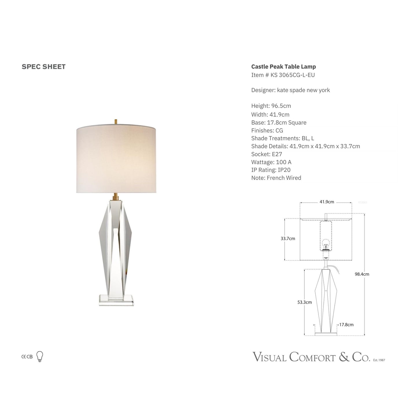 Kate Spade Castle Peak Crystal Table Lamp Table Lamp Bloomingdales Lighting