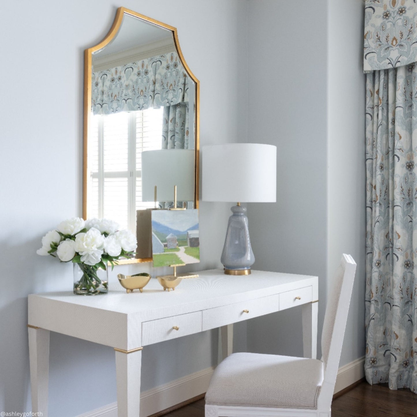 AERIN Kapila Glazed Ceramic Table Lamp - Polar Blue Table Lamp Bloomingdales Lighting