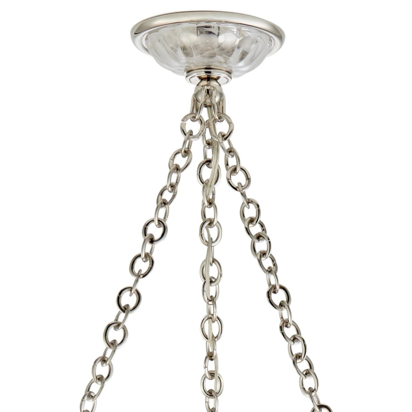 AERIN Rosehill Large White Glass Chandelier - Polished Nickel Pendant Light Bloomingdales Lighting