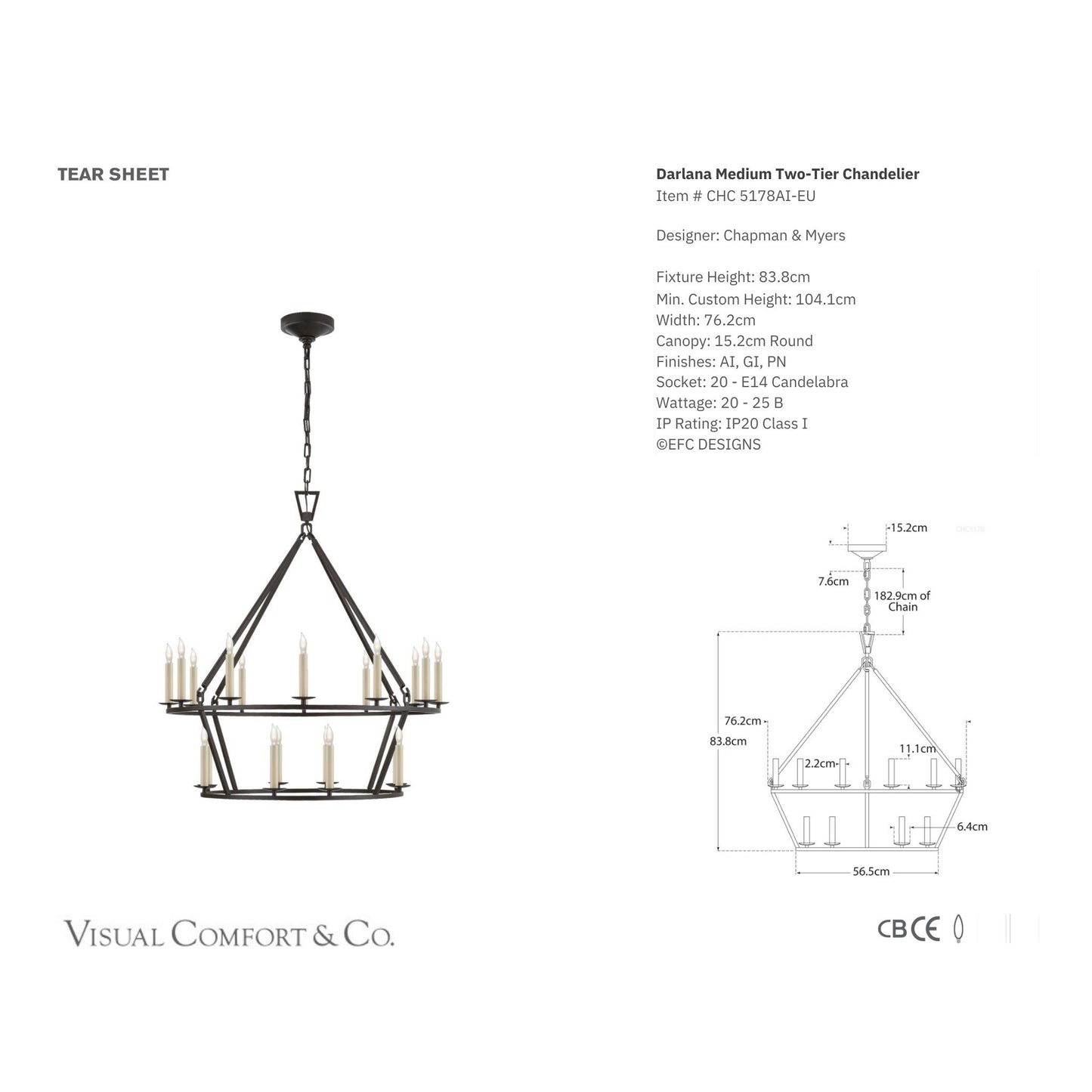 Chapman & Myers Darlana Medium Aged Iron Two-Tier Chandelier Pendant Light Bloomingdales Lighting