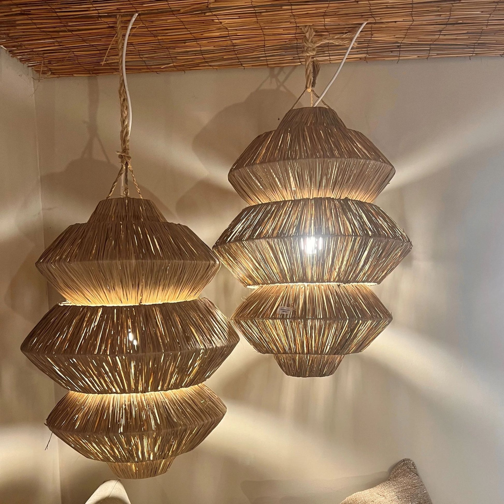 Abina Raffia Pendant Light Pendant Light Bisque Interiors