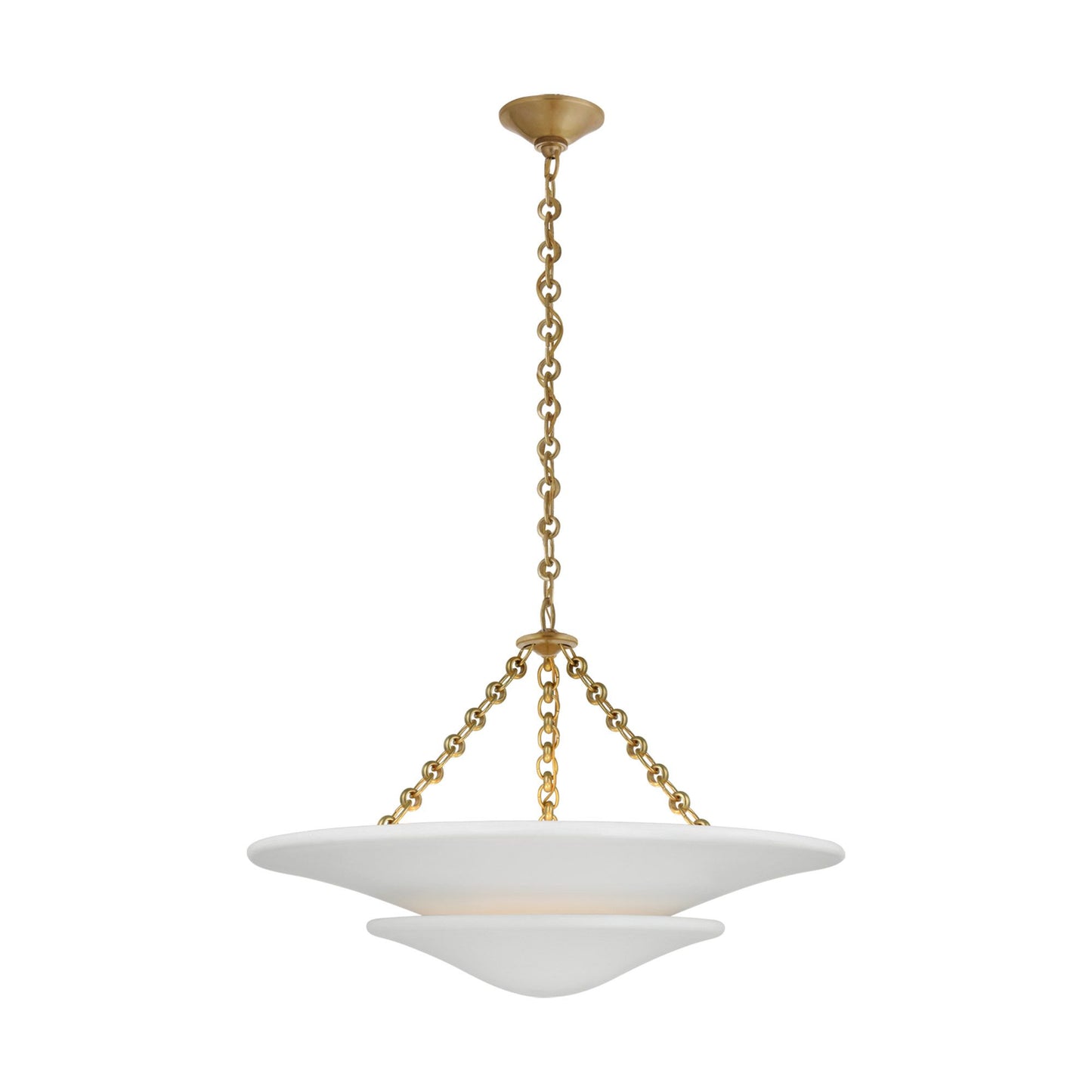 AERIN Mollino Plaster White Medium Tiered Chandelier Pendant Light Bloomingdales Lighting Brass