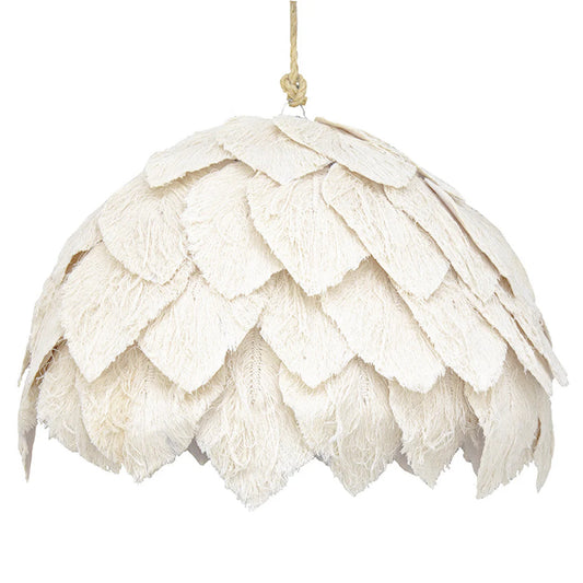 Ainsley Cotton Short Leaf Pendant Light Pendant Light Bisque Interiors